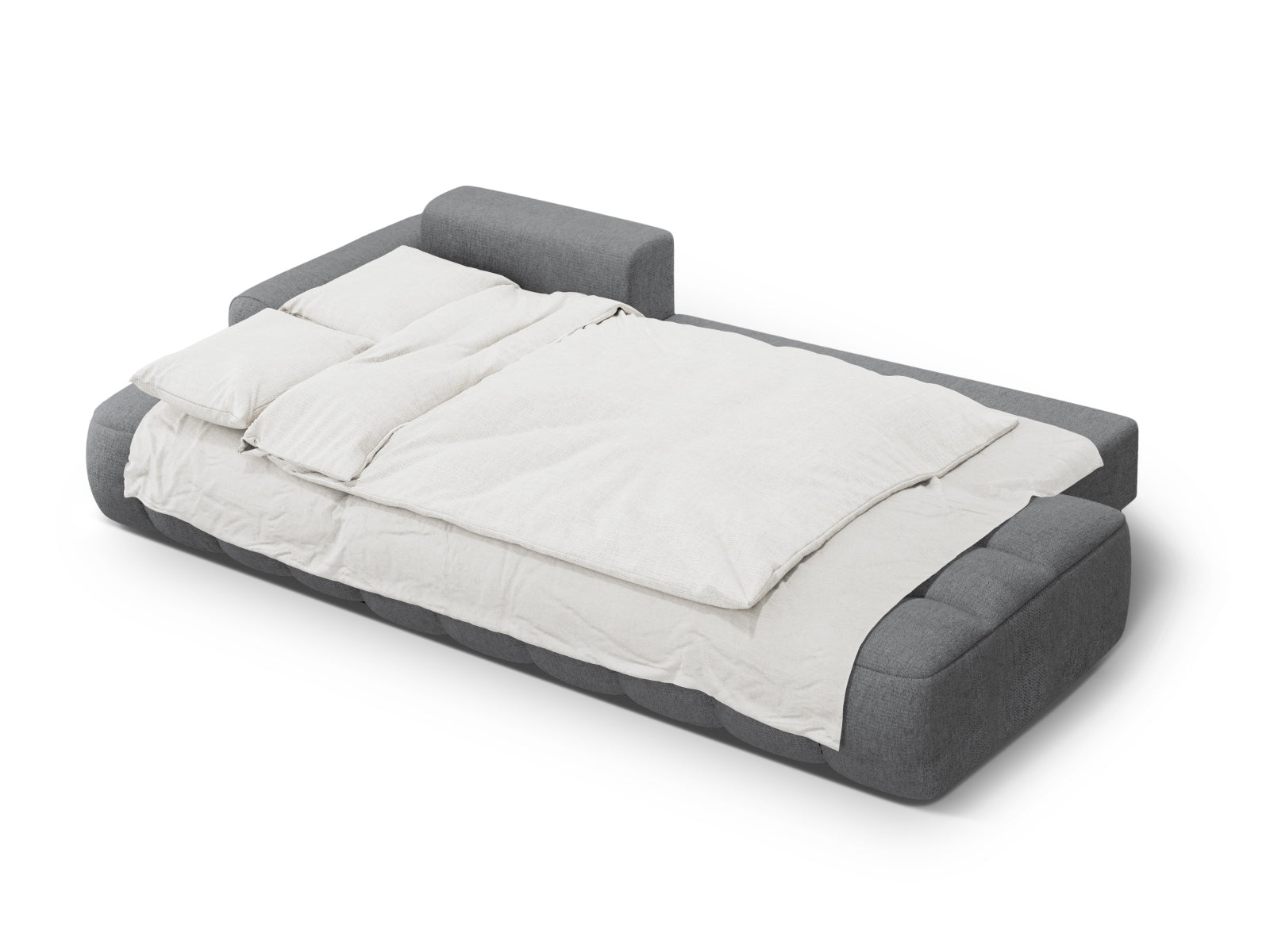 Stylisches Linz Ecksofa mit offener linker Seite, 3-Sitzer, ideal für Schlafkomfort und zusätzlichen Stauraum in Ihrem Wohnraum.