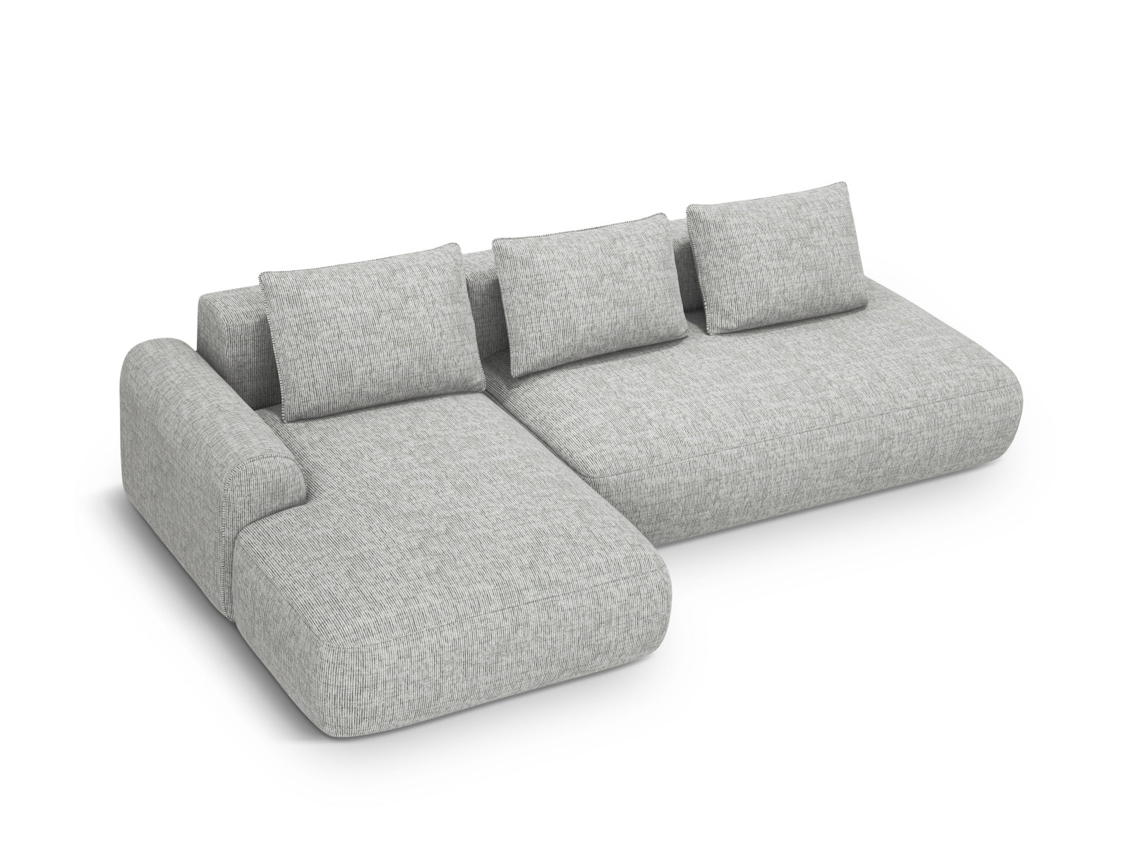 5-Sitzer Ecksofa links mit Bettfunktion und Box Calma in Warm grey-Baltimore präsentiert im Onlineshop von KAQTU Design AG. Bettsofa links ist von Cosmopolitan Design