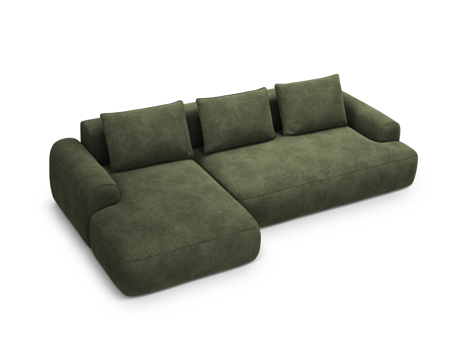 3-Sitzer Ecksofa links mit Schlaffunktion und Stauraum Calma in Green-Vogue präsentiert im Onlineshop von KAQTU Design AG. Bettsofa links ist von Cosmopolitan Design
