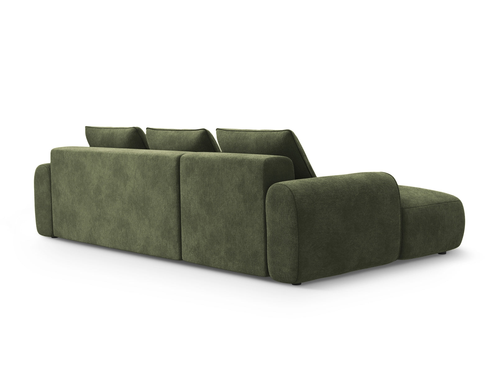 Stylisches 3-Sitzer Ecksofa links Calma in Green-Vogue, perfekt für entspannte Abende und Übernachtungen, mit cleverem Stauraum von Cosmopolitan Design.