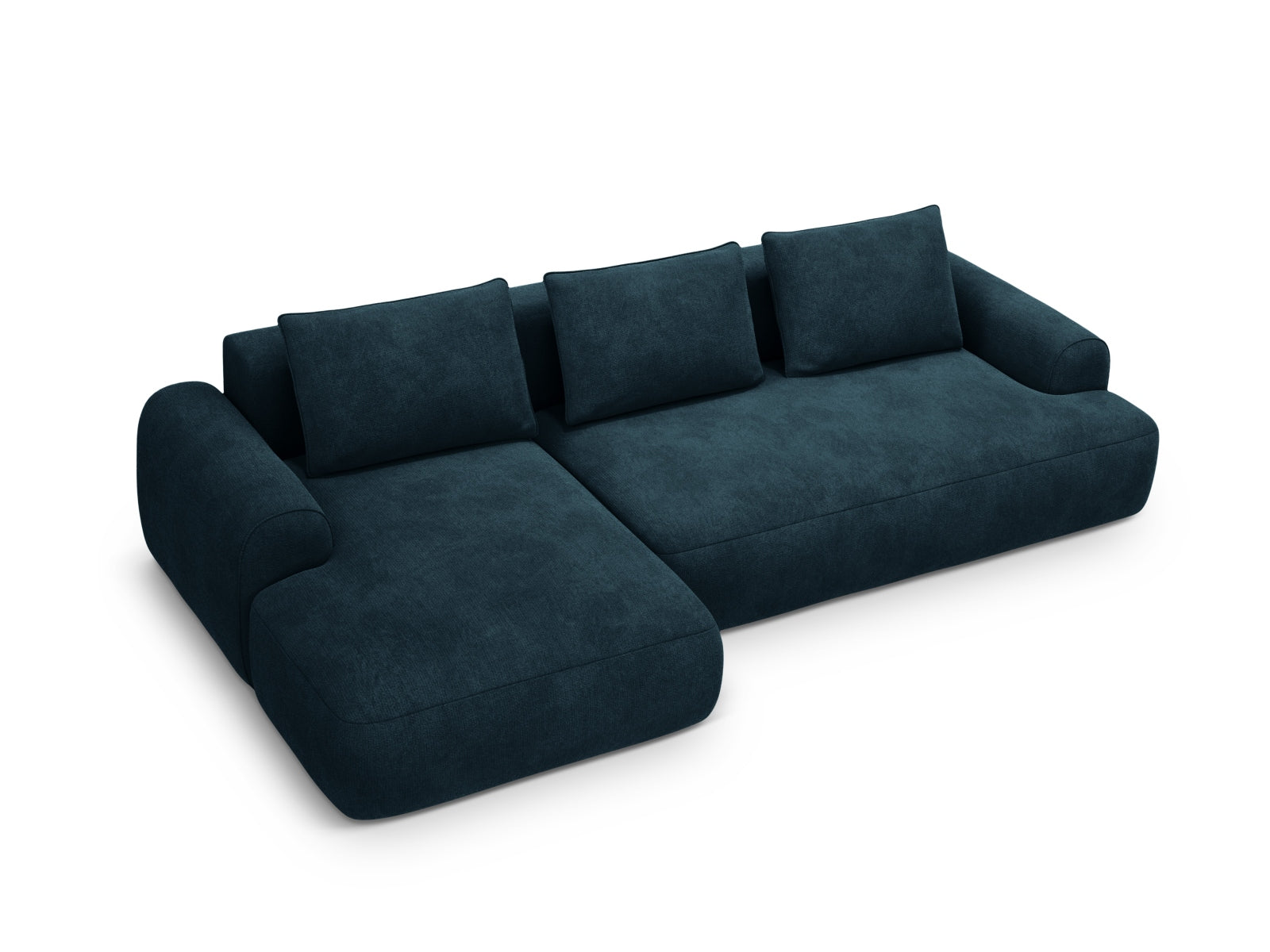 3-Sitzer Ecksofa links mit Schlaffunktion und Stauraum Calma in Deep Petrol-Vogue präsentiert im Onlineshop von KAQTU Design AG. Bettsofa links ist von Cosmopolitan Design