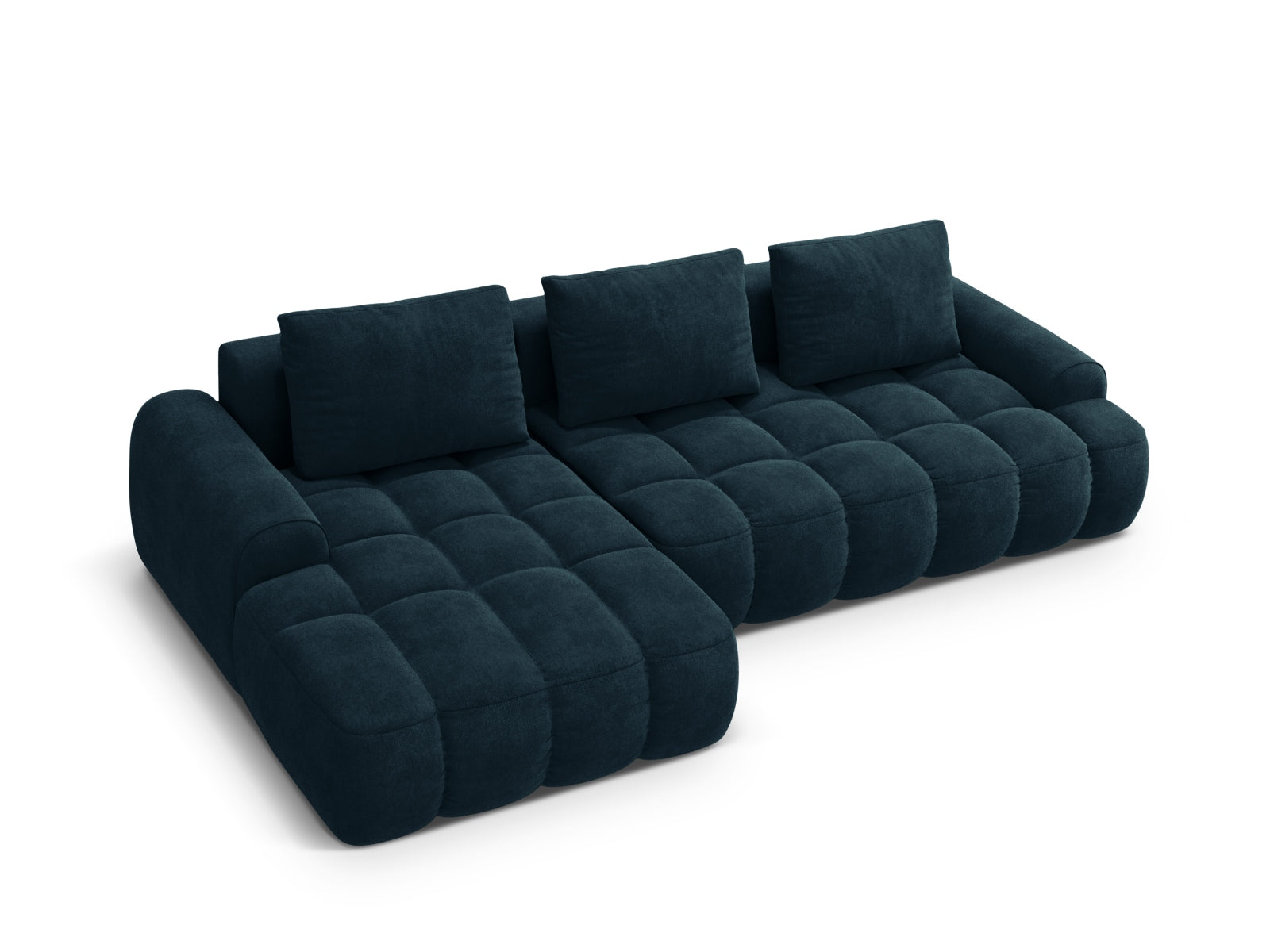 Entdecken Sie das stilvolle Linz Velour Ecksofa links mit Schlaffunktion und Stauraum. Ideal für Komfort und modernes Wohnen!