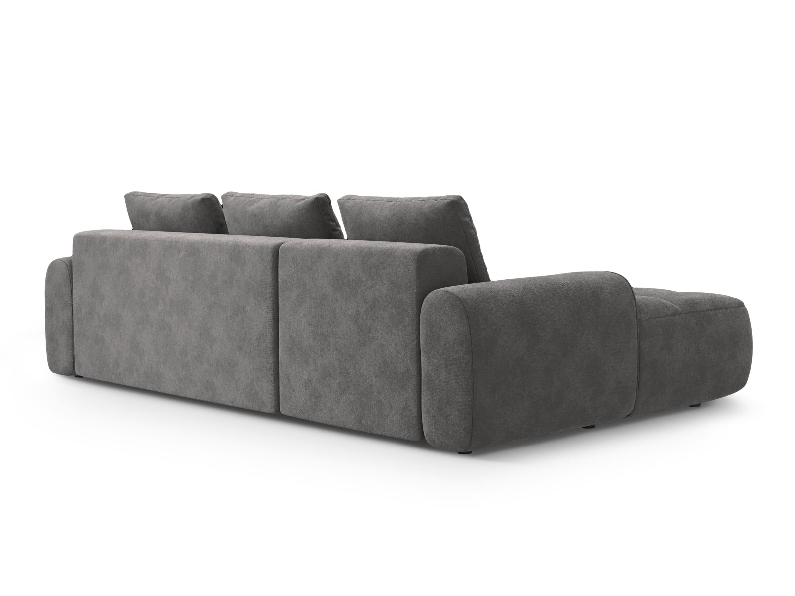 Entdecken Sie das Linz Velour Ecksofa links – ein elegantes 3-Sitzer Sofa mit Schlaffunktion und Stauraum, das Komfort und Stil vereint.