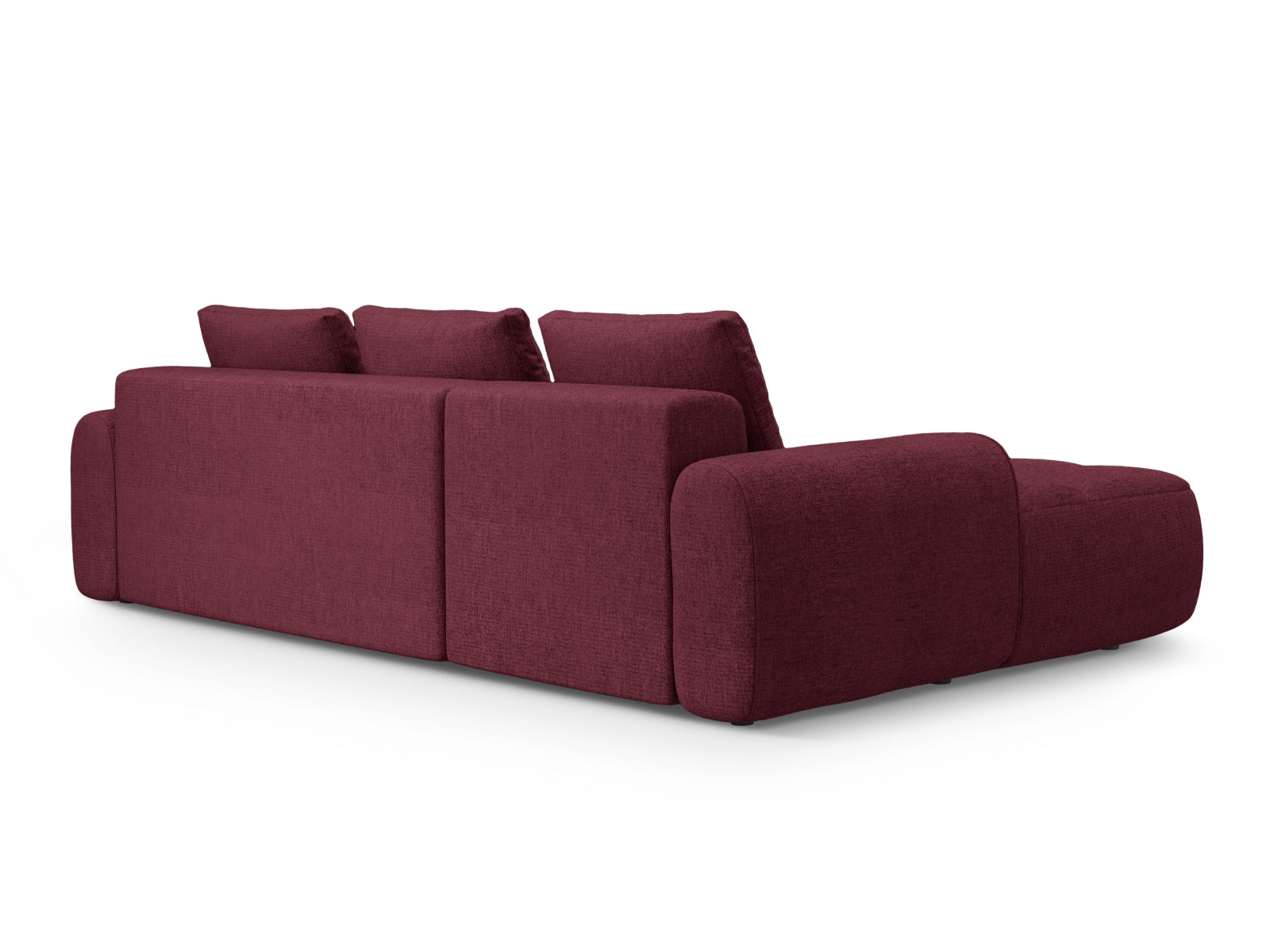 Elegantes Linz Ecksofa in edlem Burgunderrot, 3-Sitzer mit cleverer Schlaffunktion und Stauraum, perfekt für gemütliche Stunden.
