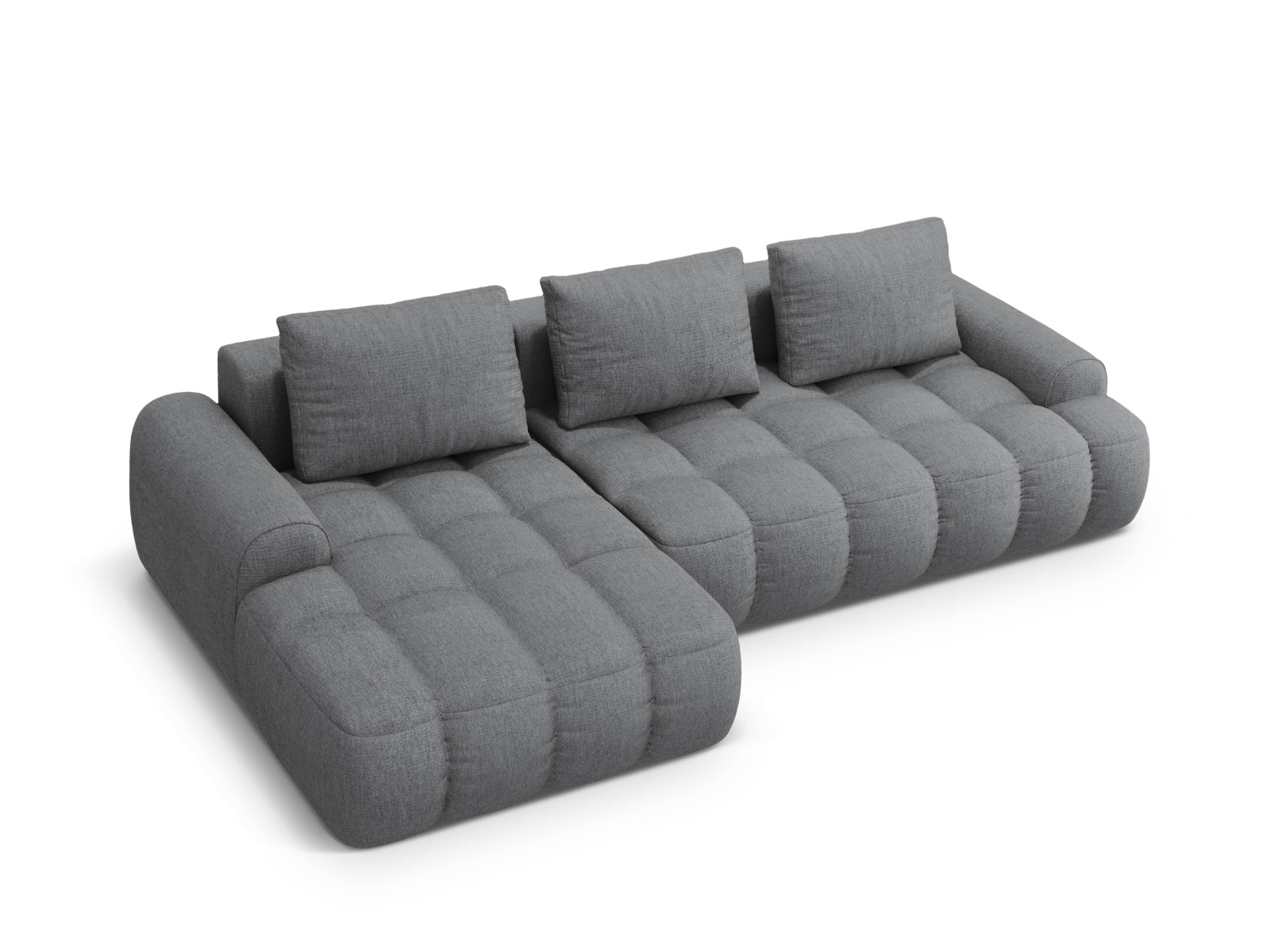 Entdecken Sie das elegante Linz Ecksofa links mit Schlaffunktion und Stauraum – ideal für stilvolle und funktionale Wohnräume!