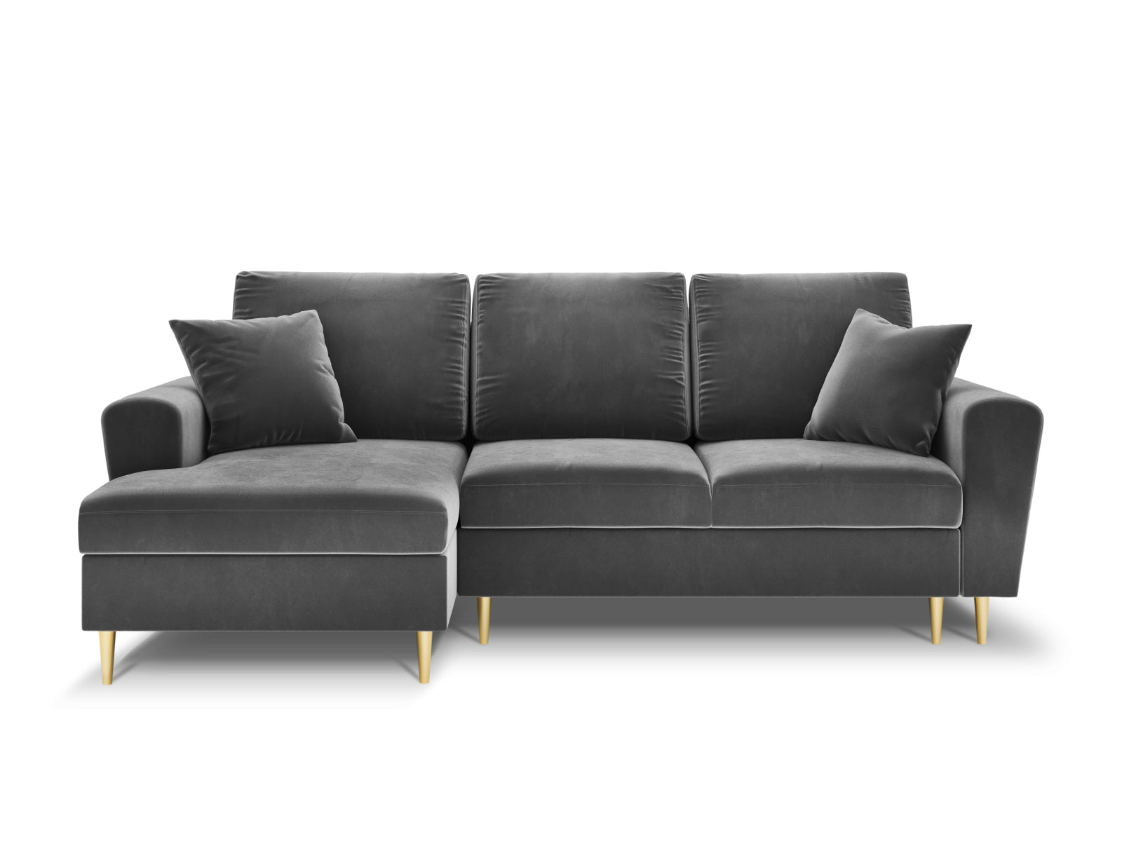 Stylisches Kyoto Ecksofa links in Light Grey-Riviera mit Schlaffunktion und Stauraum, ideal für moderne Wohnräume.