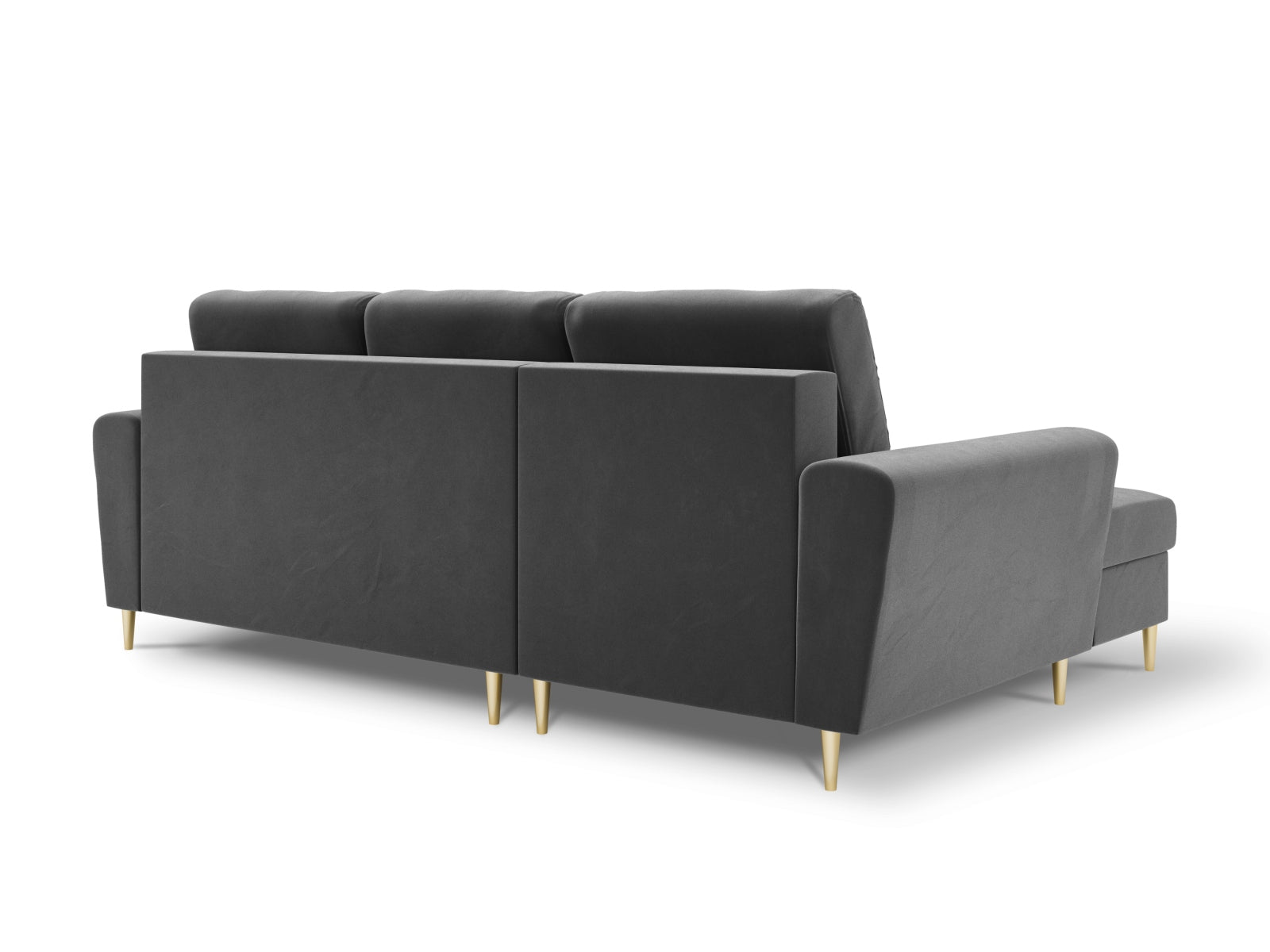 Entdecken Sie das elegante Kyoto Velour Ecksofa links – ein komfortables 4-Sitzer Sofa mit Schlaffunktion und Stauraum für Ihr modernes Zuhause.