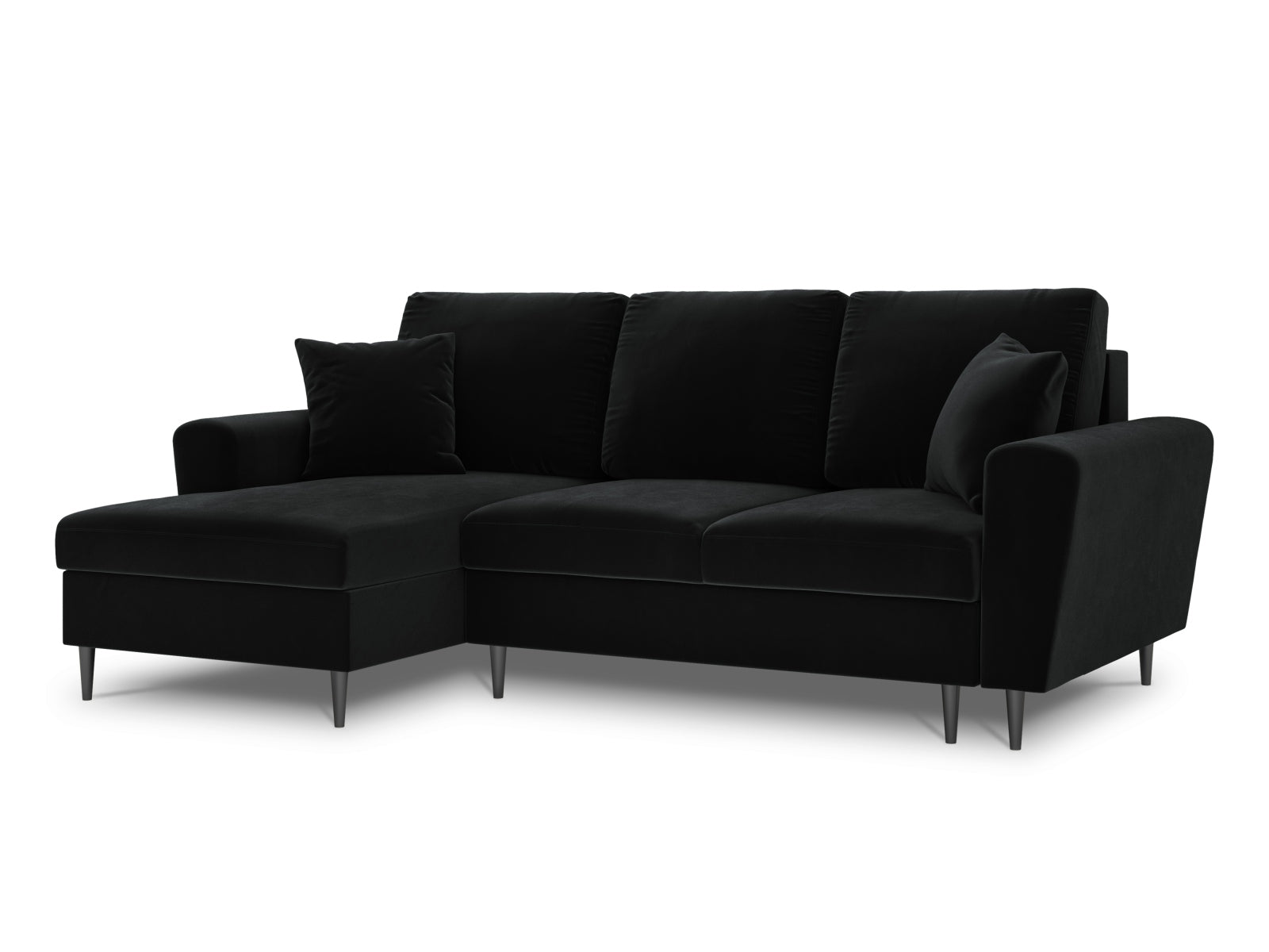 Modernes Kyoto Ecksofa links, 4-Sitzer mit Schlaffunktion und praktischer Stauraumbox, perfekt für gemütliche Abende und effiziente Raumnutzung.