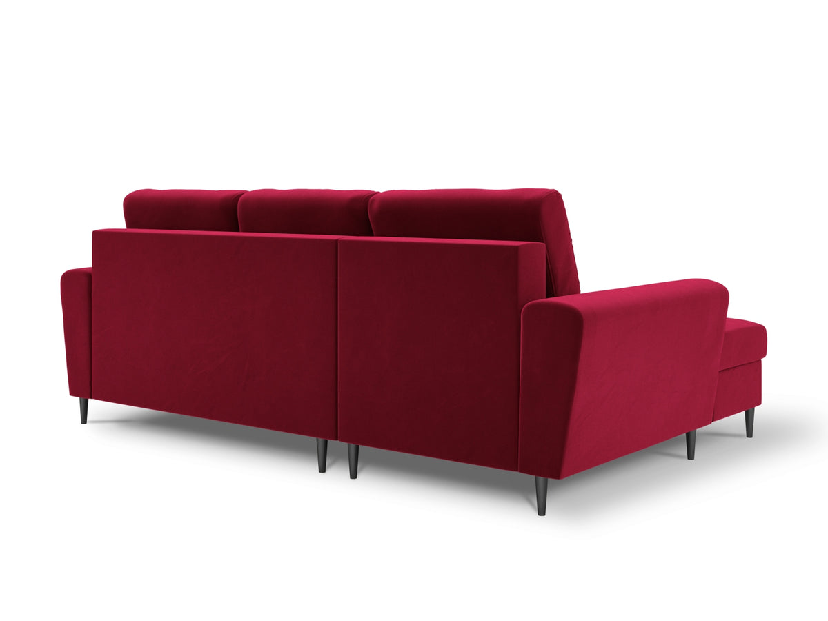 Kyoto Ecksofa links mit Schlaffunktion und Stauraumbox 4 Sitzer 145cm in Red-Riviera präsentiert im Onlineshop von KAQTU Design AG. Bettsofa links ist von Cosmopolitan Design