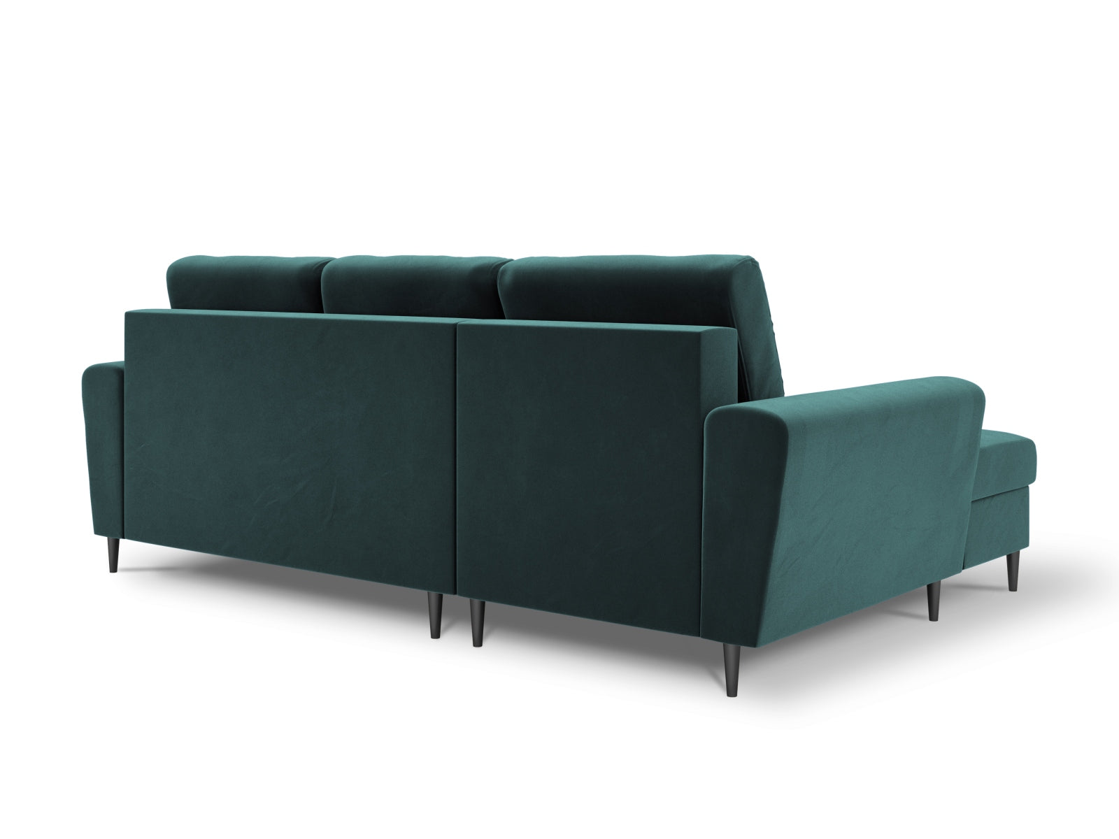 Elegantes Kyoto Ecksofa links mit Schlafoption und Stauraum, 4-Sitzer, 145 cm, in ansprechendem Petrol-Riviera, perfekt für entspannte Abende.