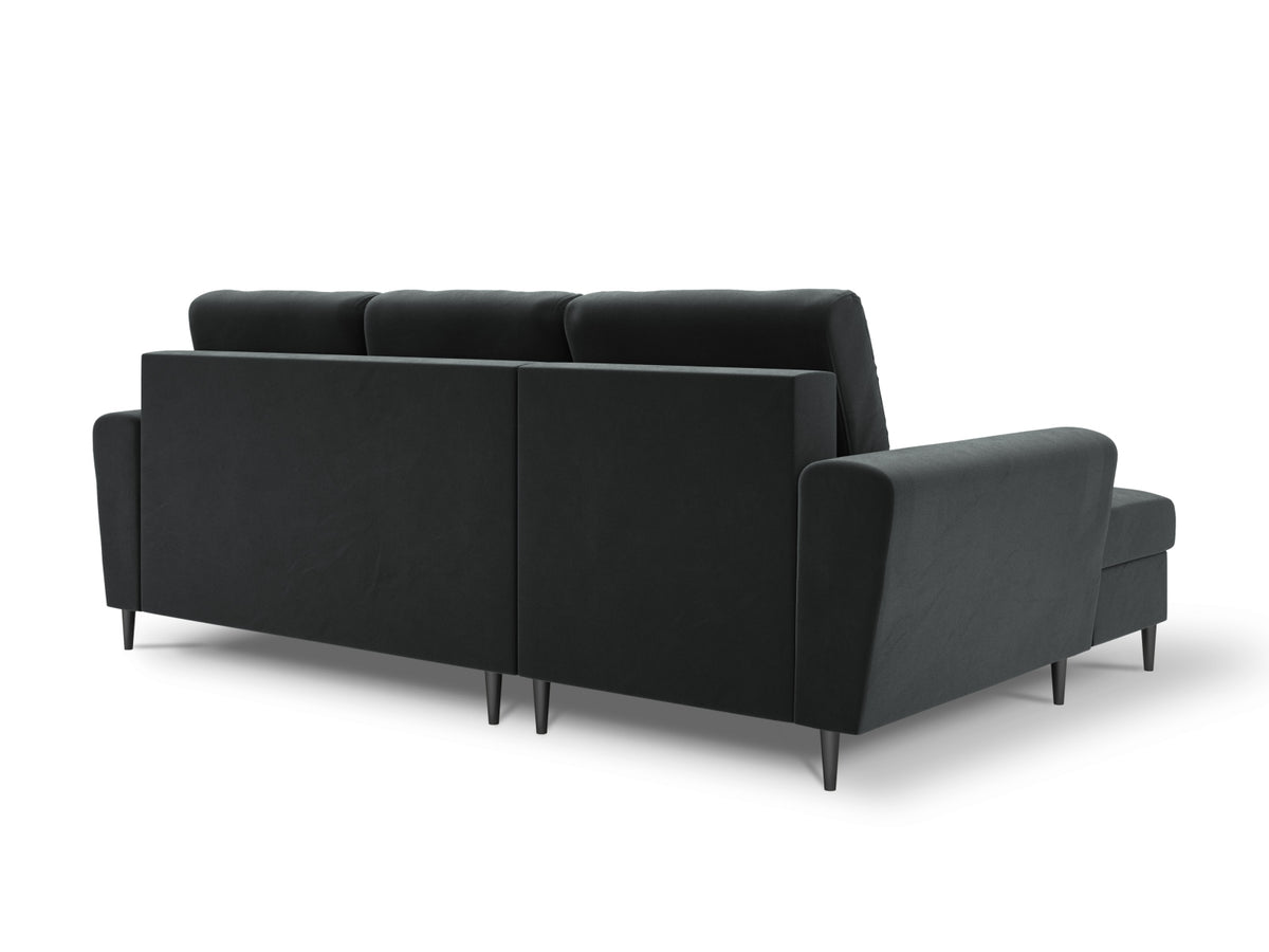 Kyoto Ecksofa links mit Schlaffunktion und Stauraumbox 4 Sitzer 145cm in Dark Grey-Riviera präsentiert im Onlineshop von KAQTU Design AG. Bettsofa links ist von Cosmopolitan Design