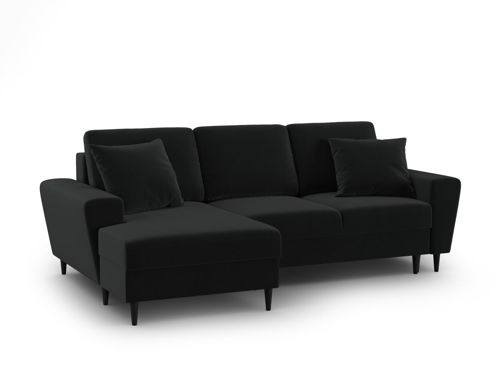 Modernes Kyoto Ecksofa links, 4-Sitzer mit praktischer Schlaffunktion und Stauraum, perfekt für gemütliche Abende und platzsparende Lösungen.