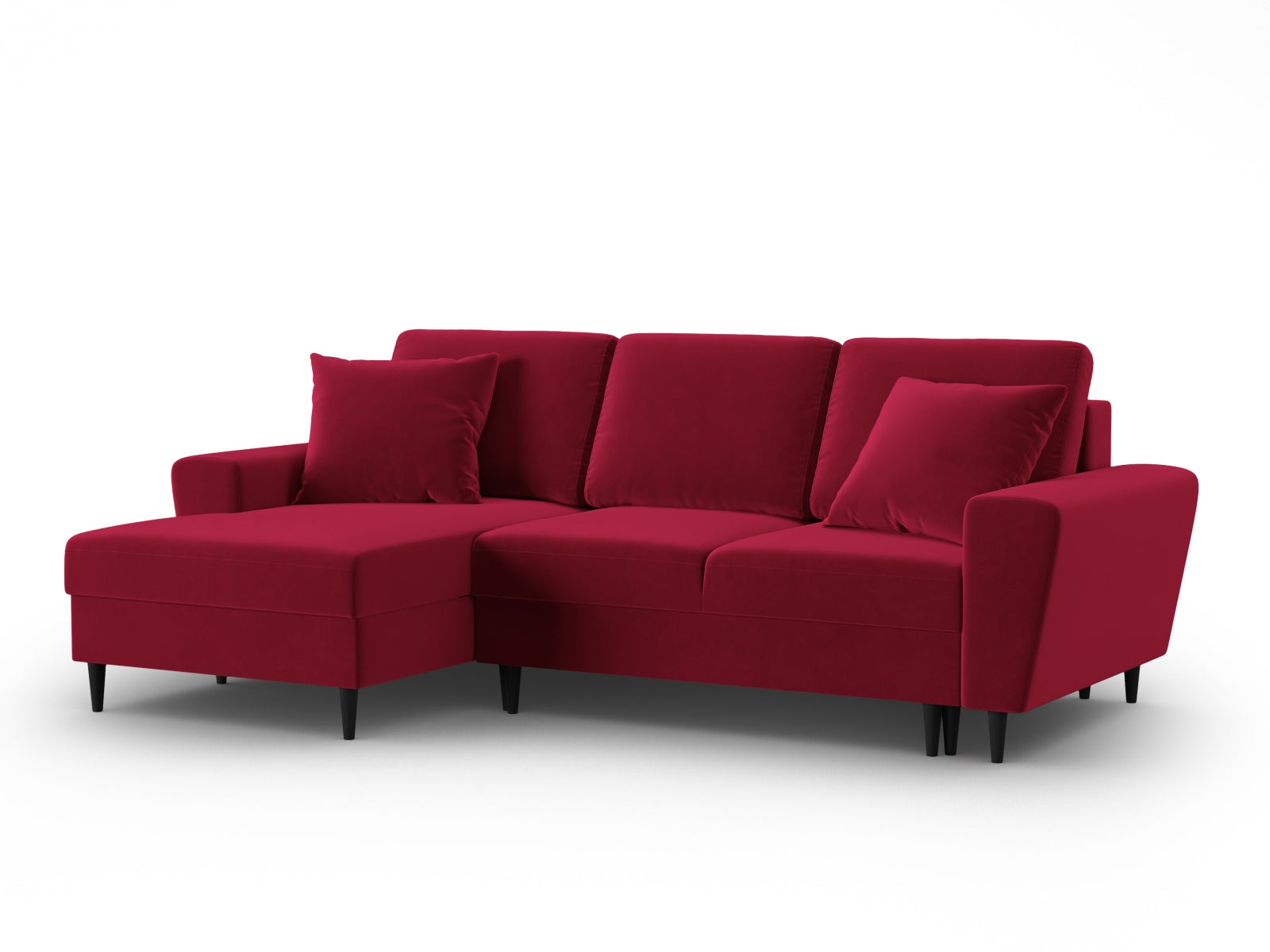 Elegantes Kyoto Ecksofa links, 4-Sitzer mit Schlafoption und integriertem Stauraum, ideal für funktionale und stilvolle Wohnräume.