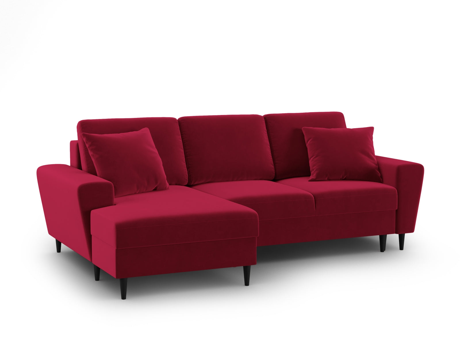 Modernes Kyoto Ecksofa links, 4-Sitzer mit praktischer Schlaffunktion und Stauraum, perfekt für gemütliche und stilvolle Wohnbereiche.