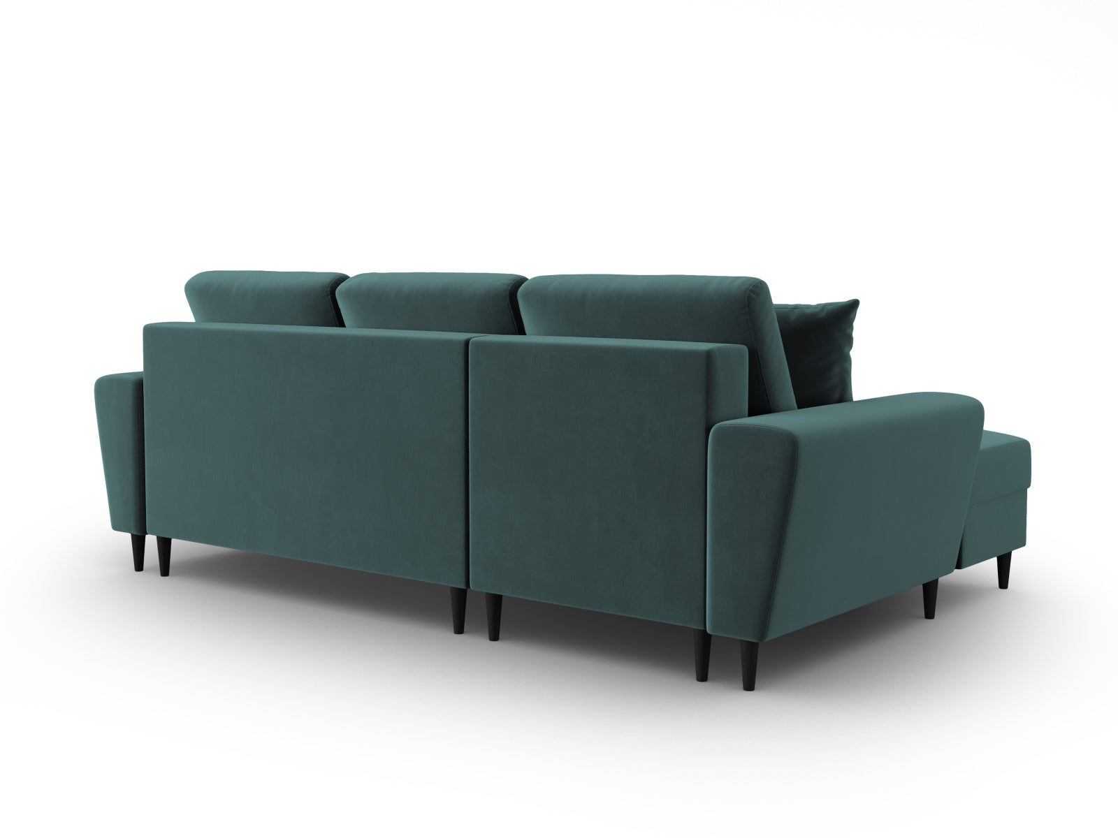 Erleben Sie das Kyoto Velour Ecksofa links – ein stilvolles 4-Sitzer Sofa mit Schlaffunktion und praktischer Stauraumbox für Ihr Zuhause.