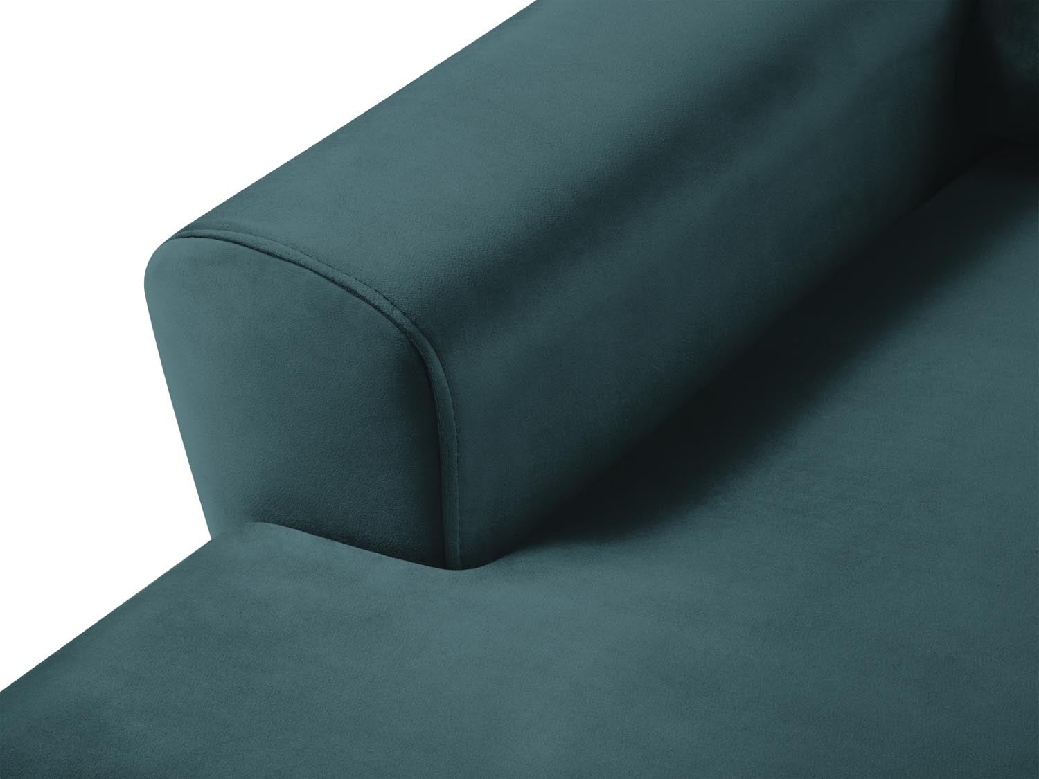 Entdecken Sie das Kyoto Velour Ecksofa links – ein elegantes 4-Sitzer Sofa mit Schlaffunktion und Stauraum, ideal für stilvolle Wohnräume.