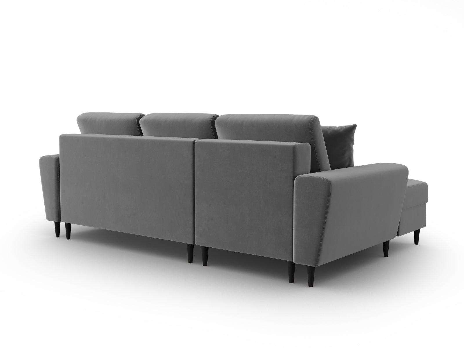 Erleben Sie das Kyoto Velour Ecksofa links – ein stilvolles 4-Sitzer Sofa mit Schlaffunktion und praktischer Stauraumbox für Ihr Zuhause.