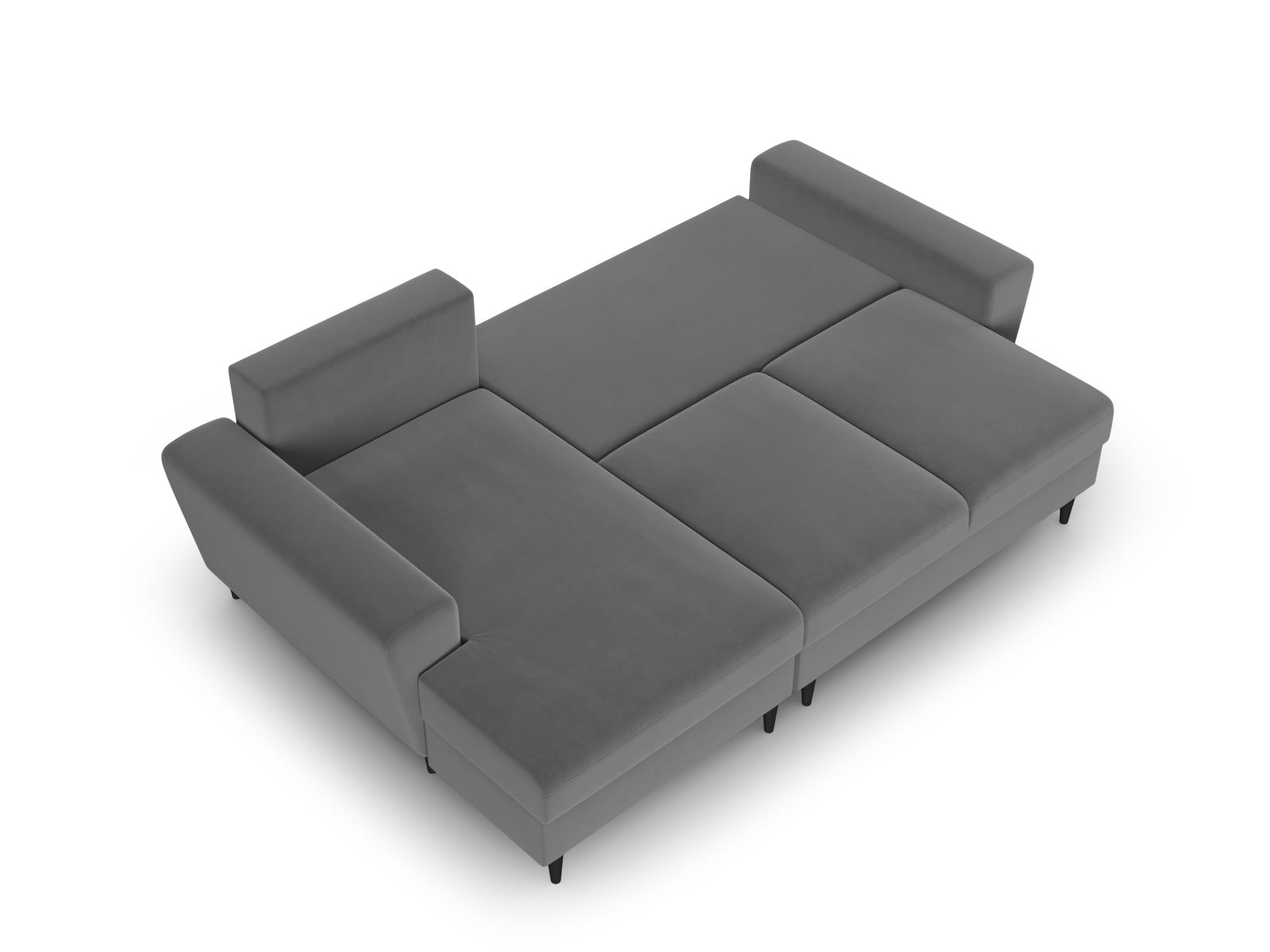 Stylisches Kyoto Ecksofa links in elegantem Grau, 4-Sitzer mit praktischer Schlaffunktion und Stauraum für optimalen Komfort.