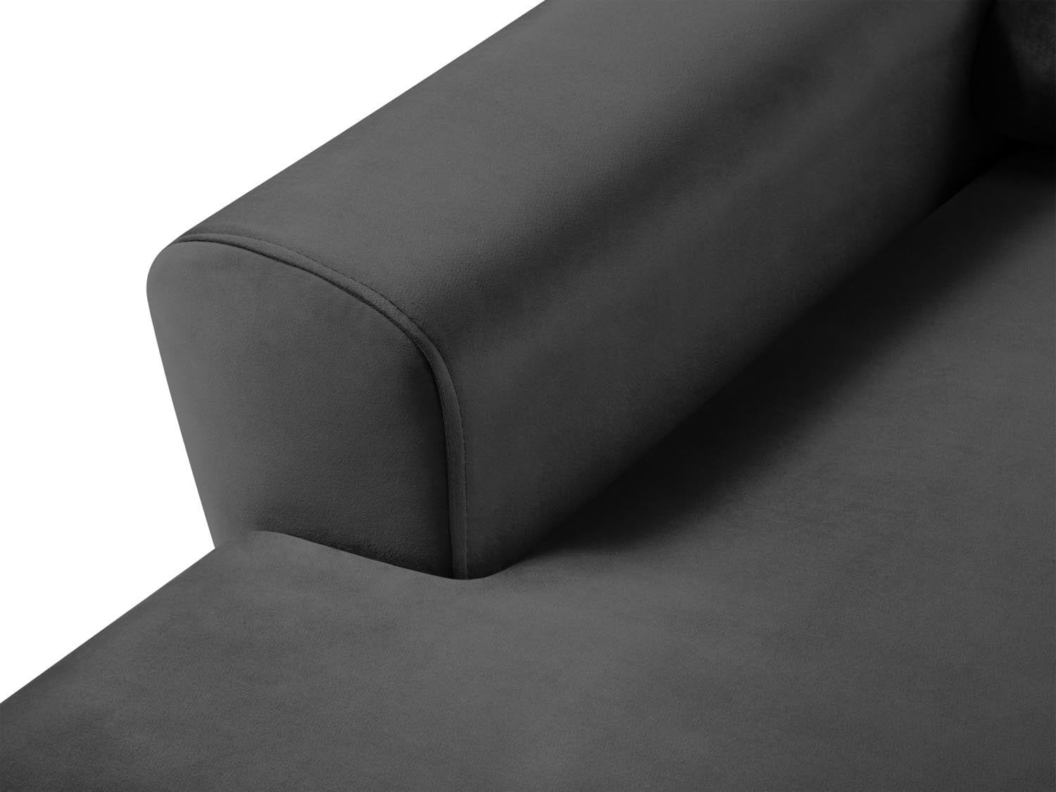 Stylisches Kyoto Ecksofa links in elegantem Dunkelgrau, 4-Sitzer mit praktischer Schlaffunktion und integriertem Stauraum für optimalen Komfort.