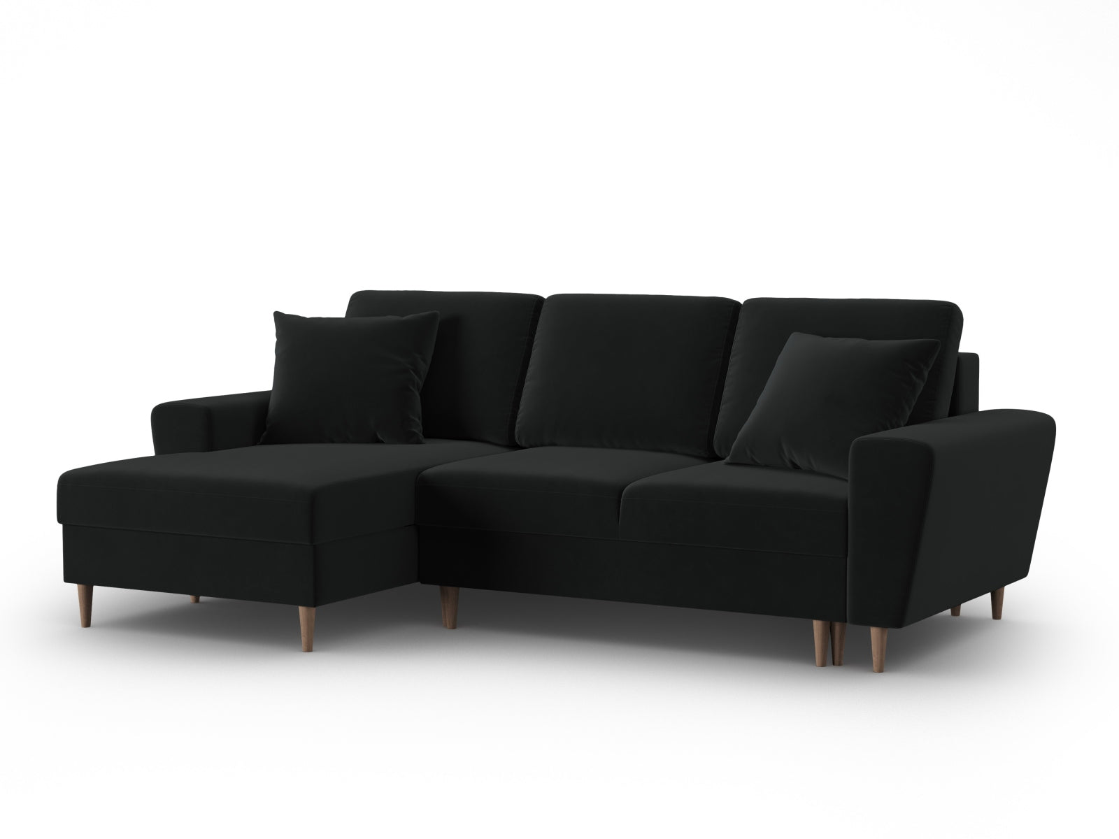 Modernes Kyoto Ecksofa links, 4-Sitzer mit praktischer Schlaffunktion und Stauraum, perfekt für gemütliche Abende und platzsparende Lösungen.