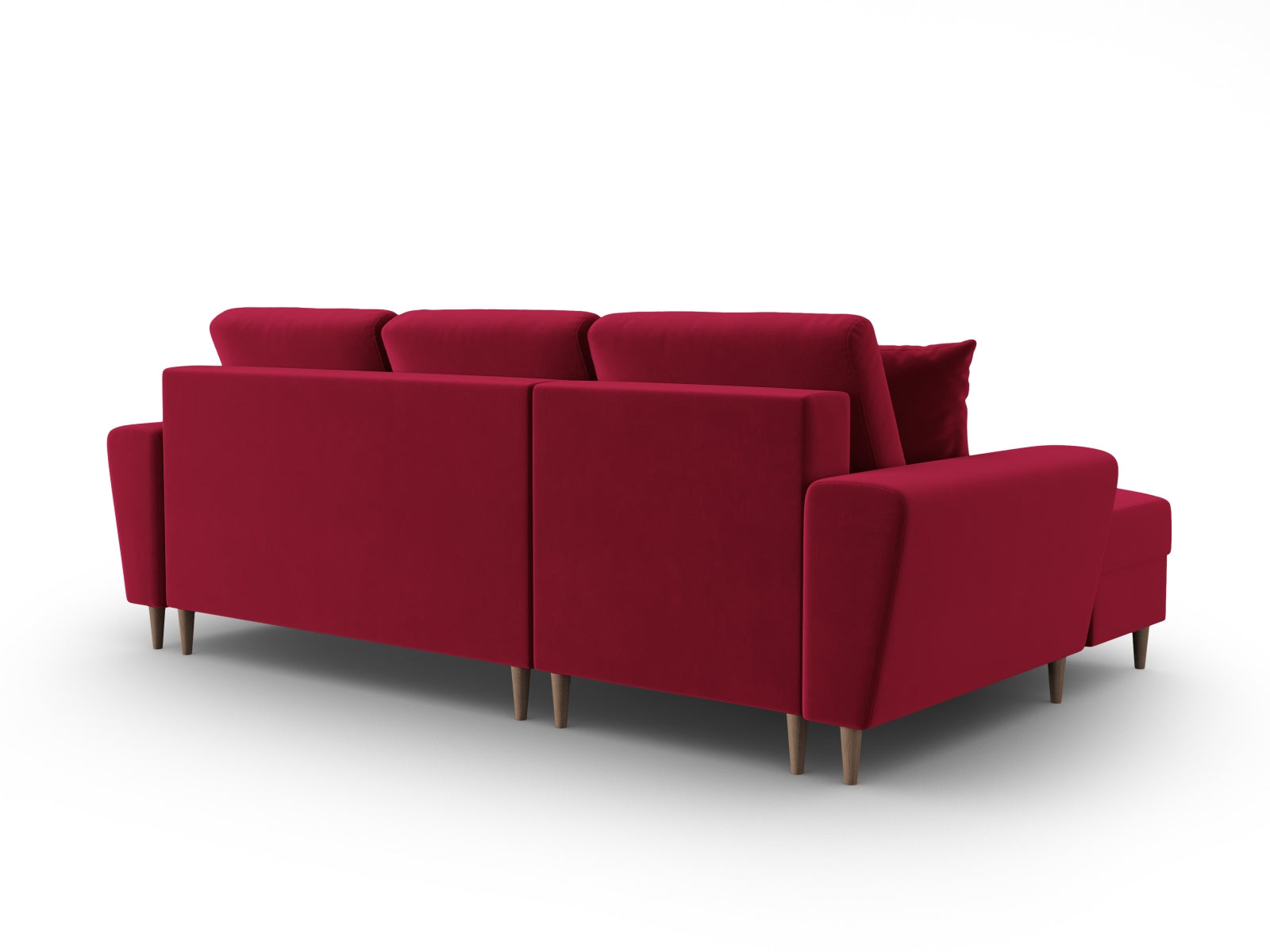 Erleben Sie das Kyoto Velour Ecksofa links – ein stilvolles 4-Sitzer Sofa mit Schlaffunktion und praktischer Stauraumbox für Ihr Zuhause.