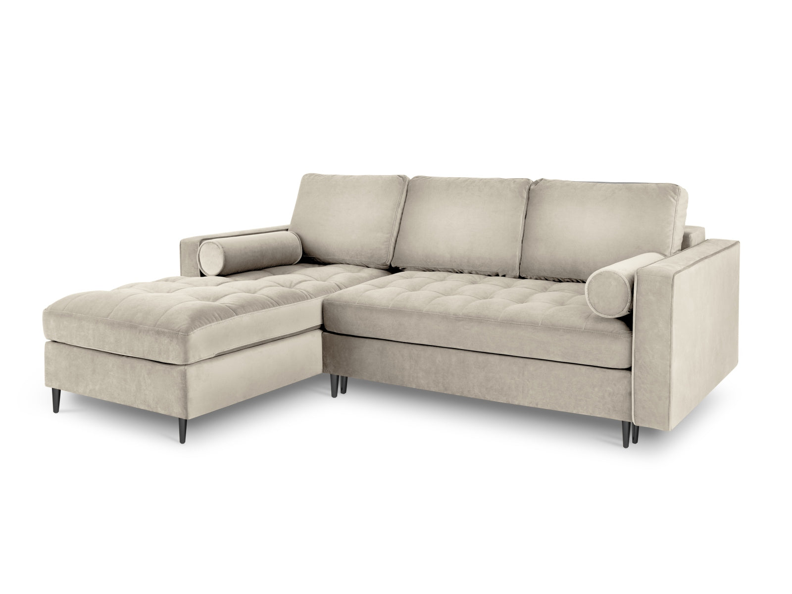 5-Sitzer Ecksofa links mit Schlaffunktion und Stauraum Aspen in Dark Beige-Salvador präsentiert im Onlineshop von KAQTU Design AG. Bettsofa links ist von Cosmopolitan Design