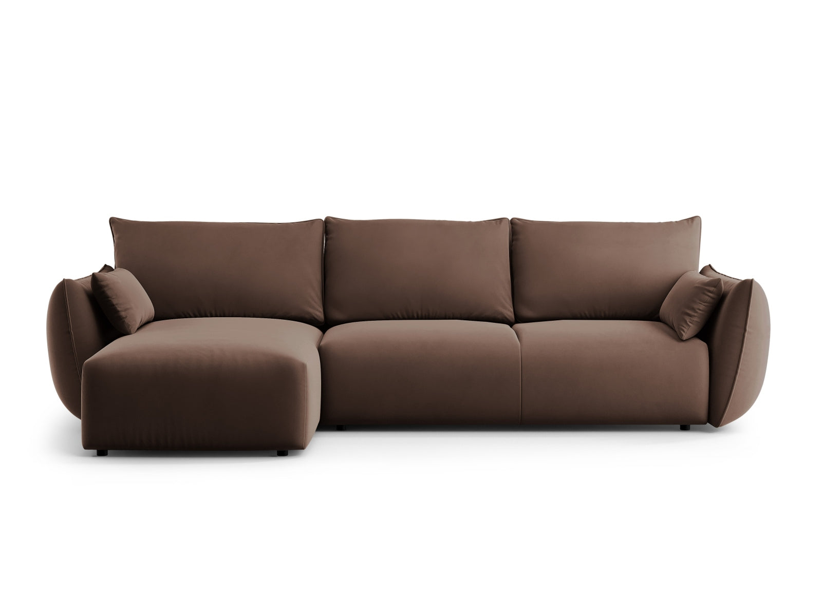 4-Sitzer Ecksofa links mit Schlaffunktion und Stauraum Matera in Chocolate-Salvador präsentiert im Onlineshop von KAQTU Design AG. Bettsofa links ist von Cosmopolitan Design