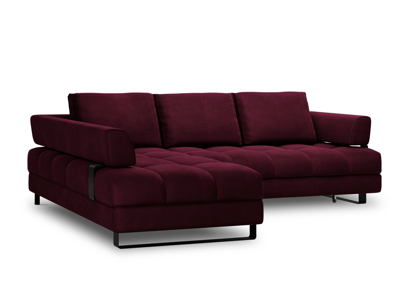 Entdecken Sie das Clinton Velour Ecksofa von Cosmopolitan Design: elegantes 5-Sitzer Sofa mit praktischer Schlaffunktion und grosszügigem Stauraum!