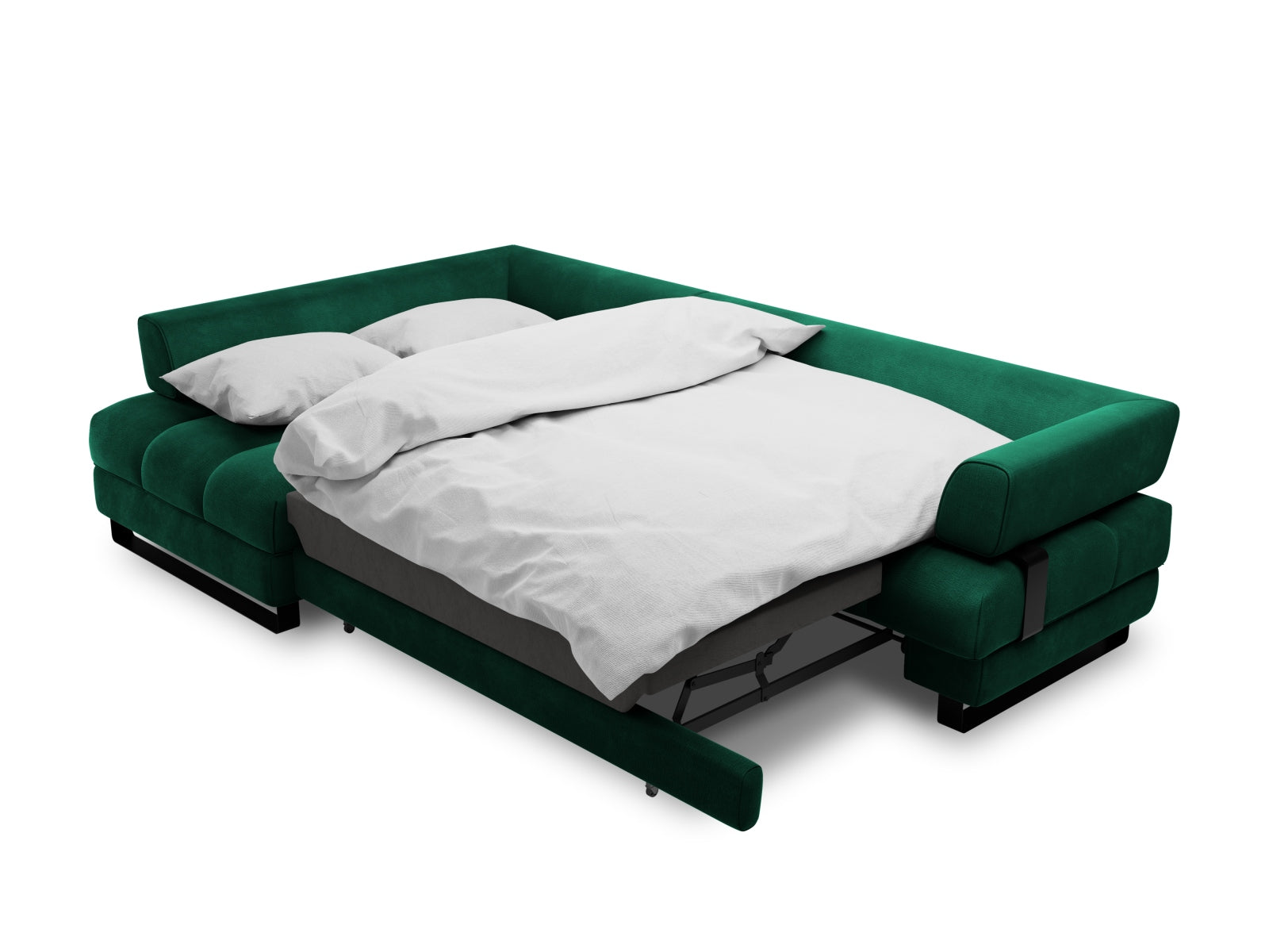 Erleben Sie das Clinton Velour Ecksofa von Cosmopolitan Design: stilvolles 5-Sitzer Sofa mit komfortabler Schlaffunktion und viel Stauraum!