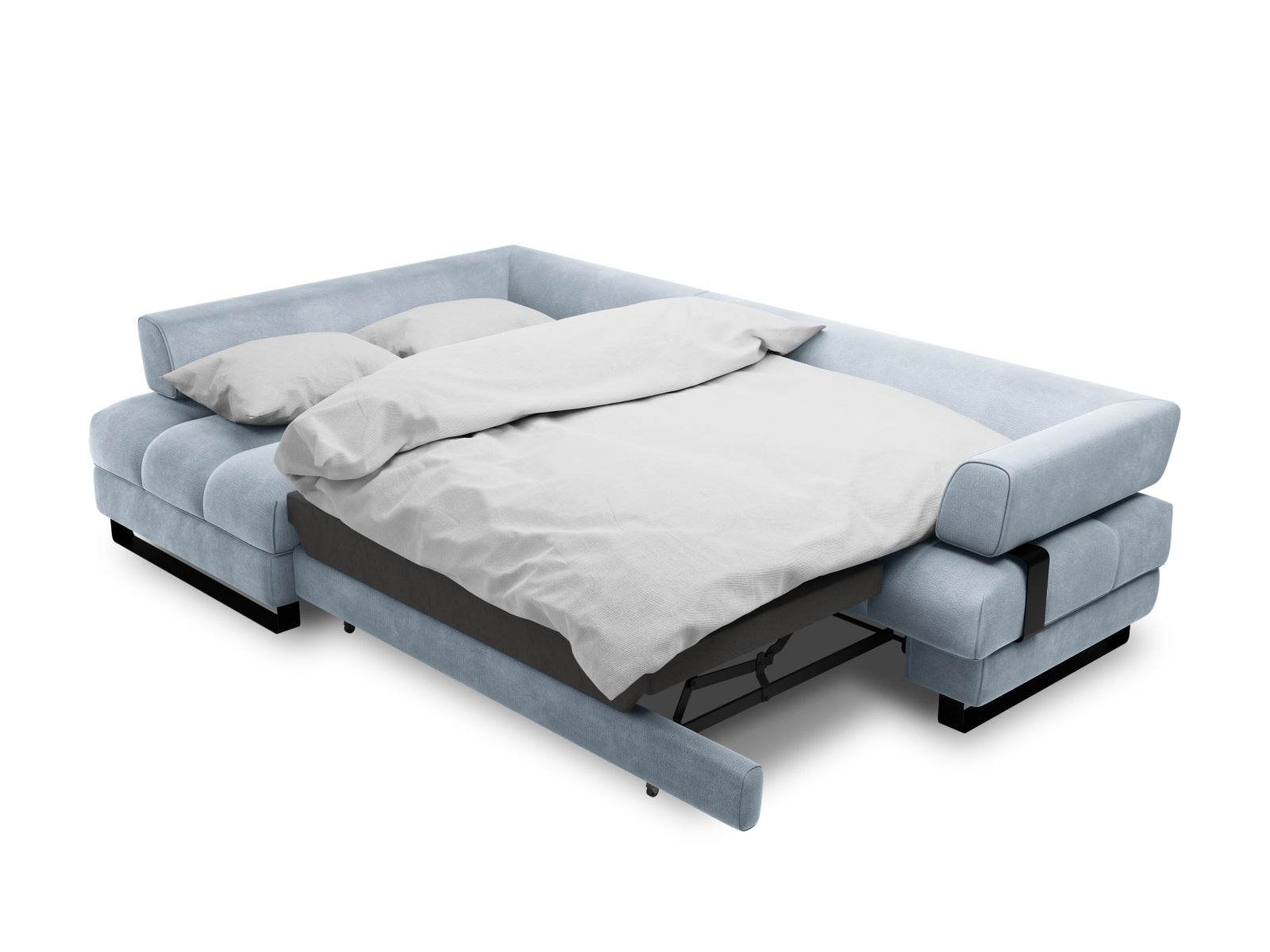 Entdecken Sie das Clinton Velour Ecksofa von Cosmopolitan Design: elegantes 5-Sitzer Sofa mit praktischer Schlaffunktion und grosszügigem Stauraum!