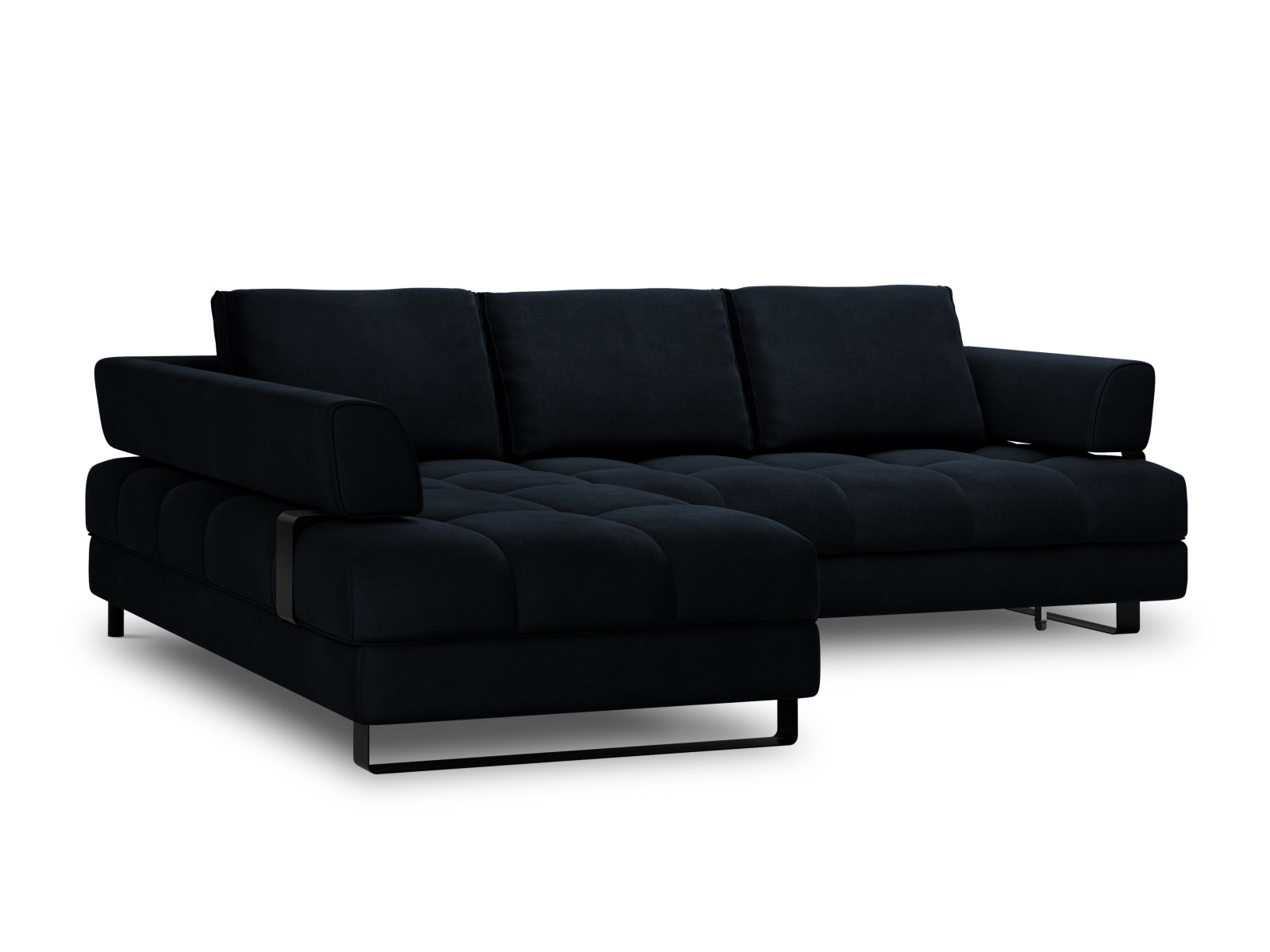 Entdecken Sie das Clinton Velour Ecksofa von Cosmopolitan Design: elegantes 5-Sitzer Sofa mit praktischer Schlaffunktion und grosszügigem Stauraum!