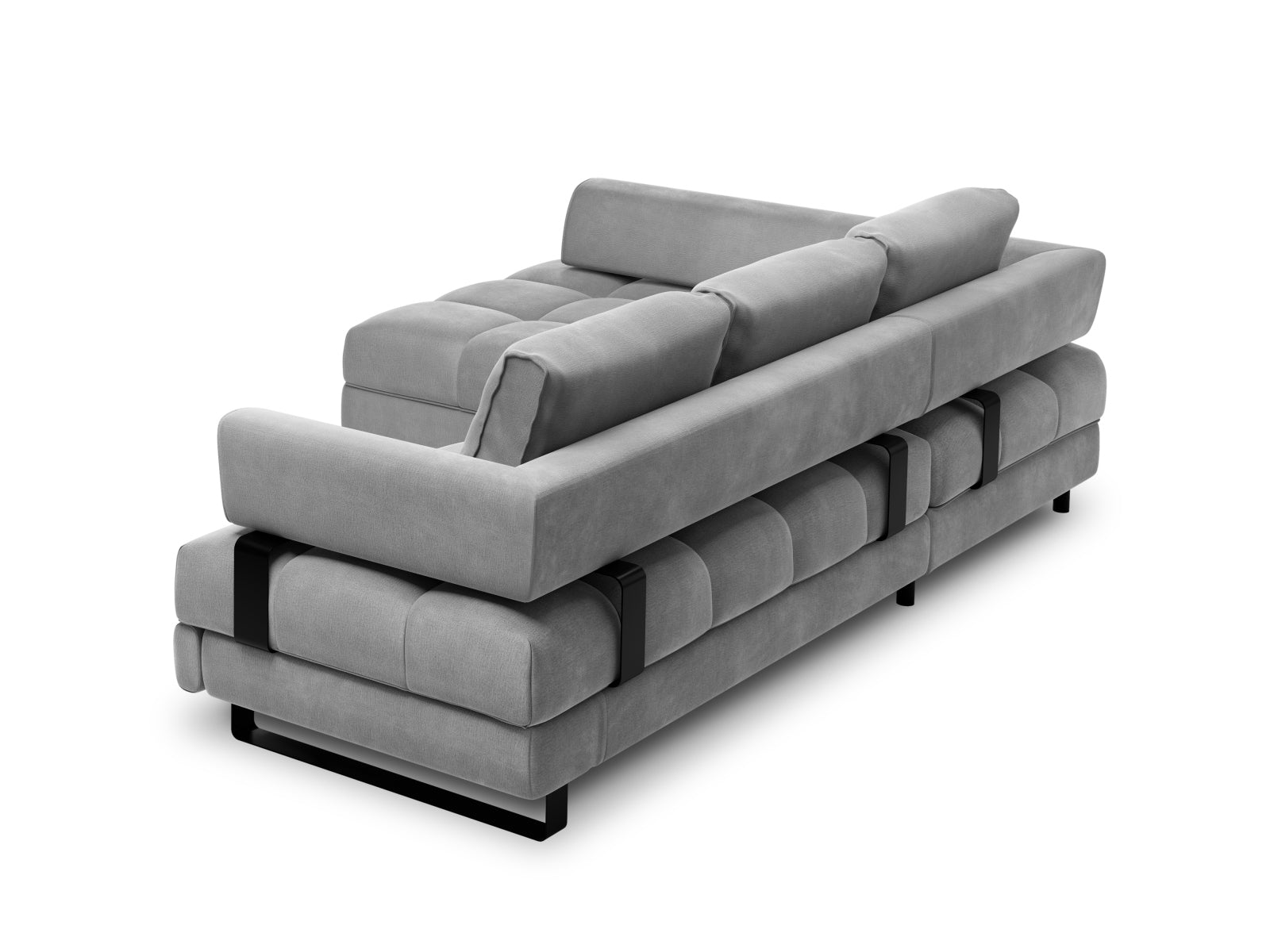 Erleben Sie das Clinton Velour Ecksofa von Cosmopolitan Design: stilvolles 5-Sitzer Sofa mit komfortabler Schlaffunktion und viel Stauraum!