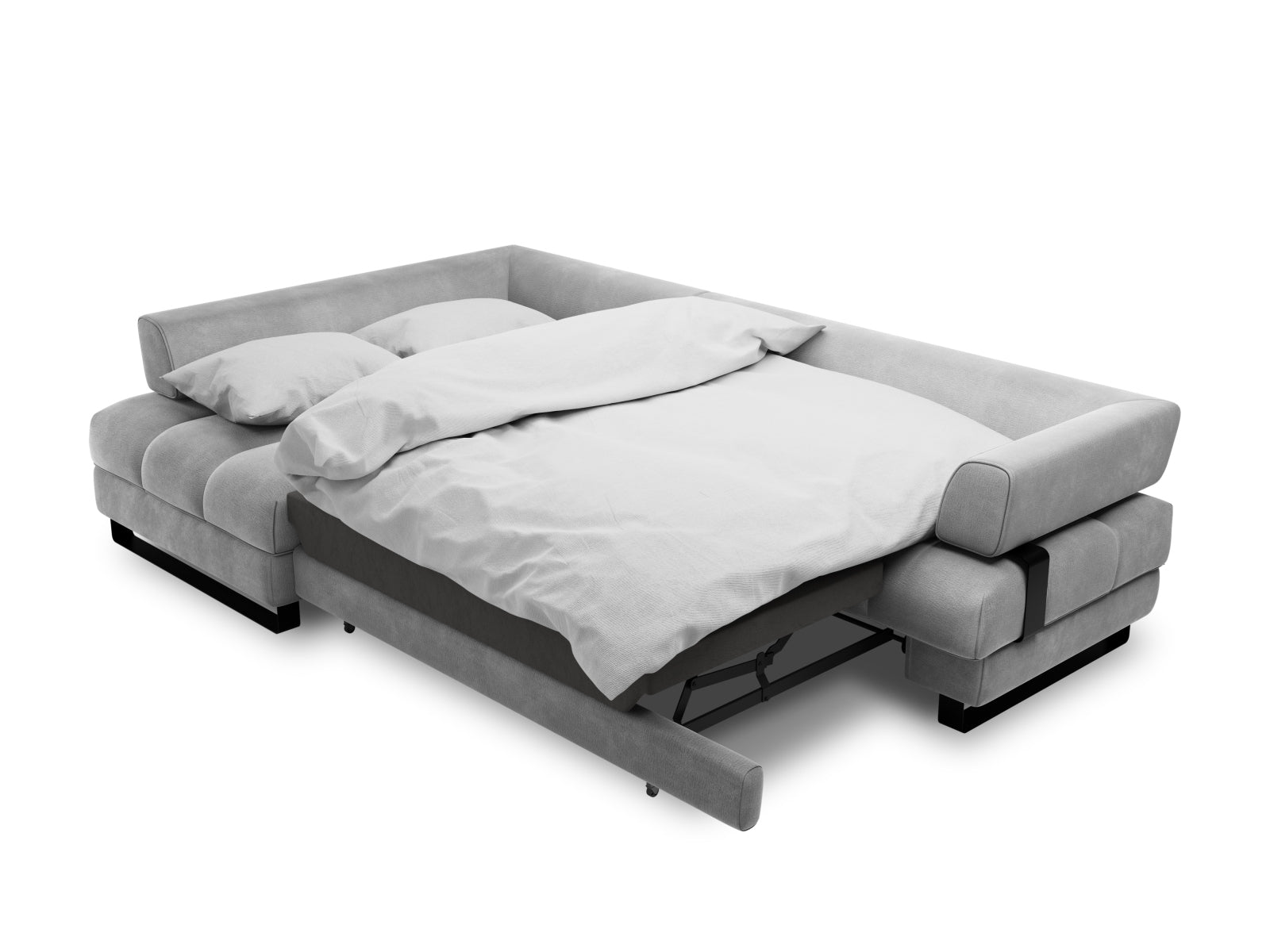 Entdecken Sie das Clinton Velour Ecksofa von Cosmopolitan Design: elegantes 5-Sitzer Sofa mit praktischer Schlaffunktion und grosszügigem Stauraum!