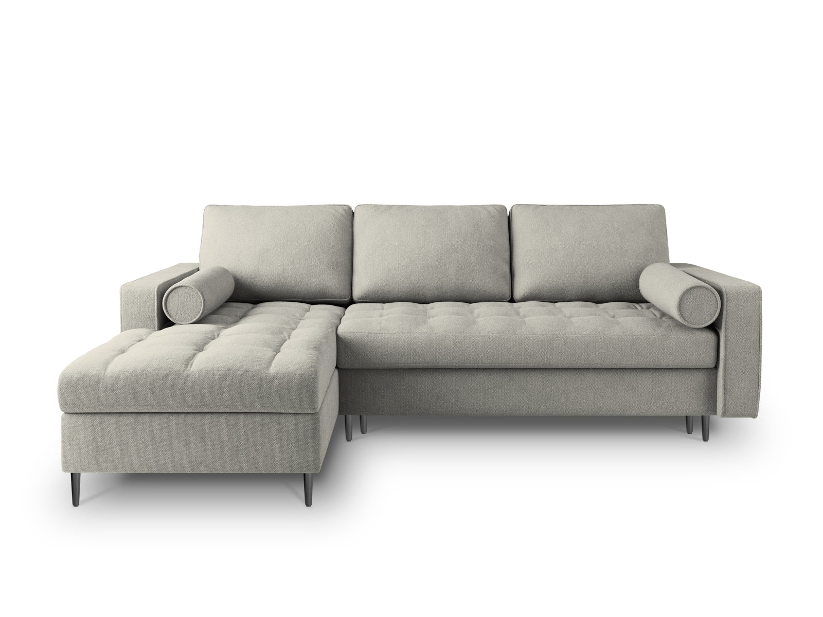 Modernes 5-Sitzer Ecksofa links Aspen, ideal für entspannte Abende, mit cleverer Schlaffunktion und integriertem Stauraum.