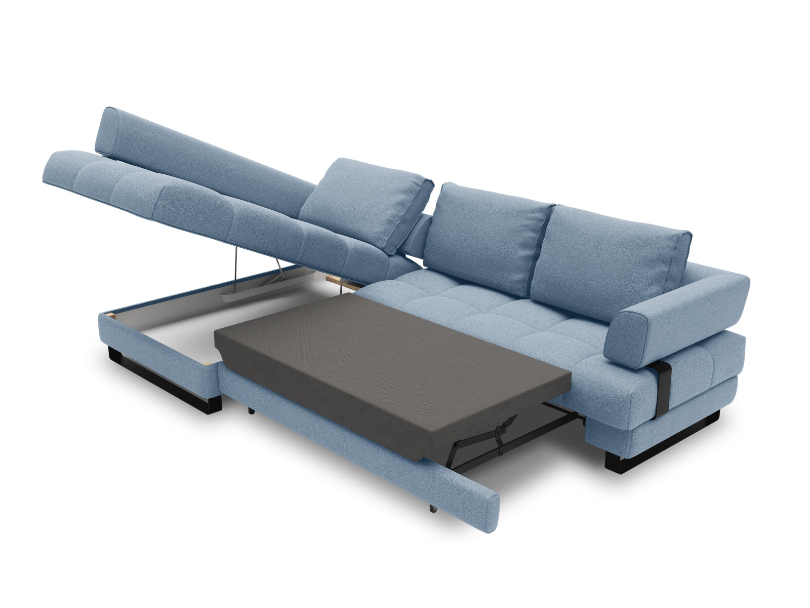 Erleben Sie das Clinton Ecksofa von Cosmopolitan Design: stilvolles 5-Sitzer Sofa mit Schlaffunktion und viel Stauraum für Ihr modernes Zuhause!