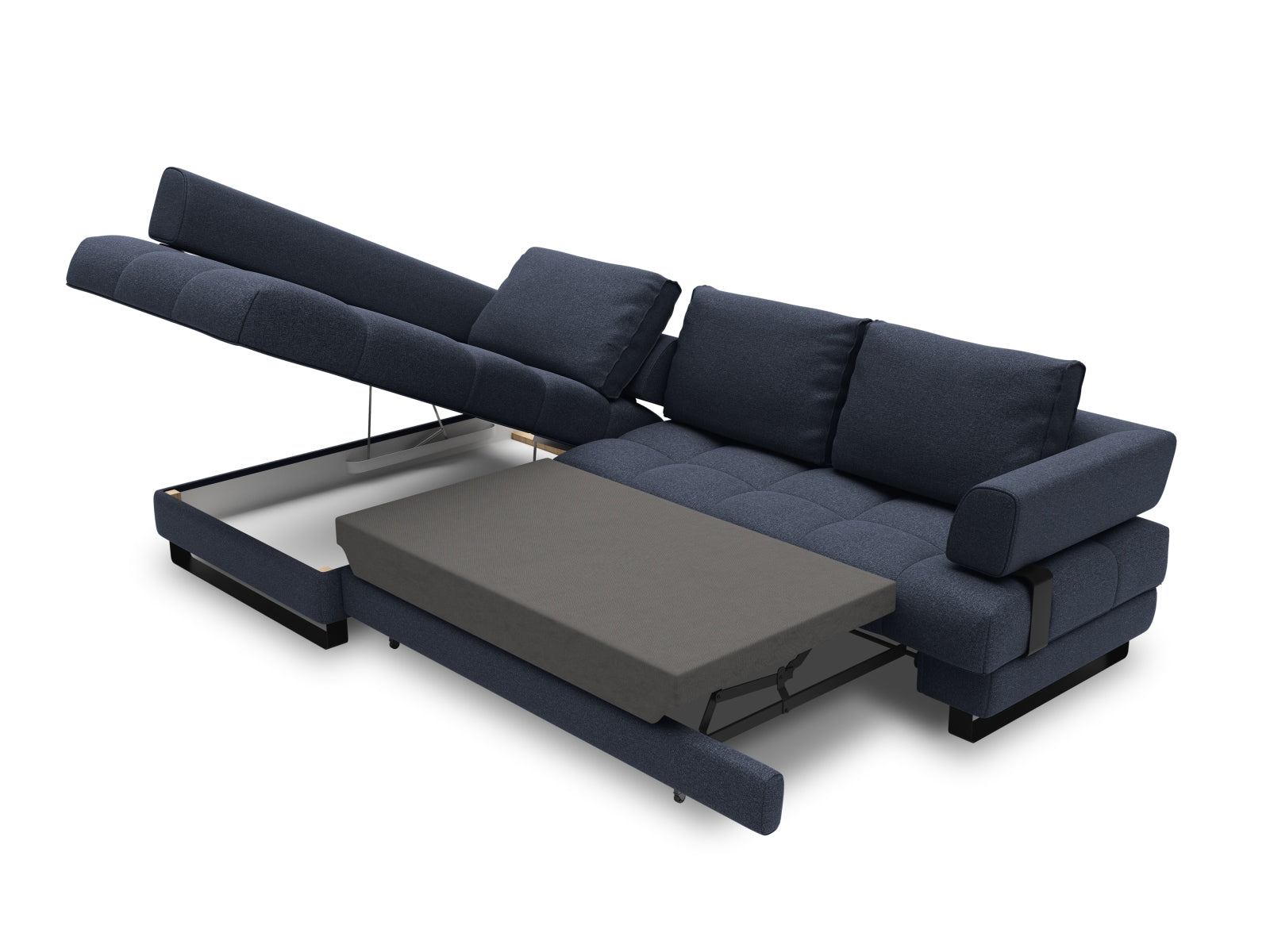 Erleben Sie das Clinton Ecksofa von Cosmopolitan Design: stilvolles 5-Sitzer Sofa mit Schlaffunktion und viel Stauraum für Ihr modernes Zuhause!