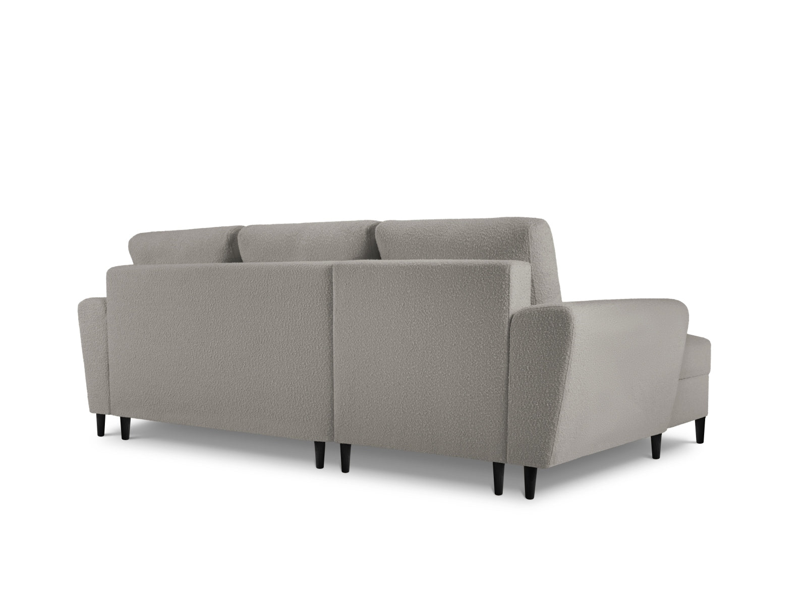 Entdecken Sie das elegante Kyoto Boucle Ecksofa links mit Schlaffunktion und Stauraum – ideal für stilvolle Wohnräume und entspannte Abende!