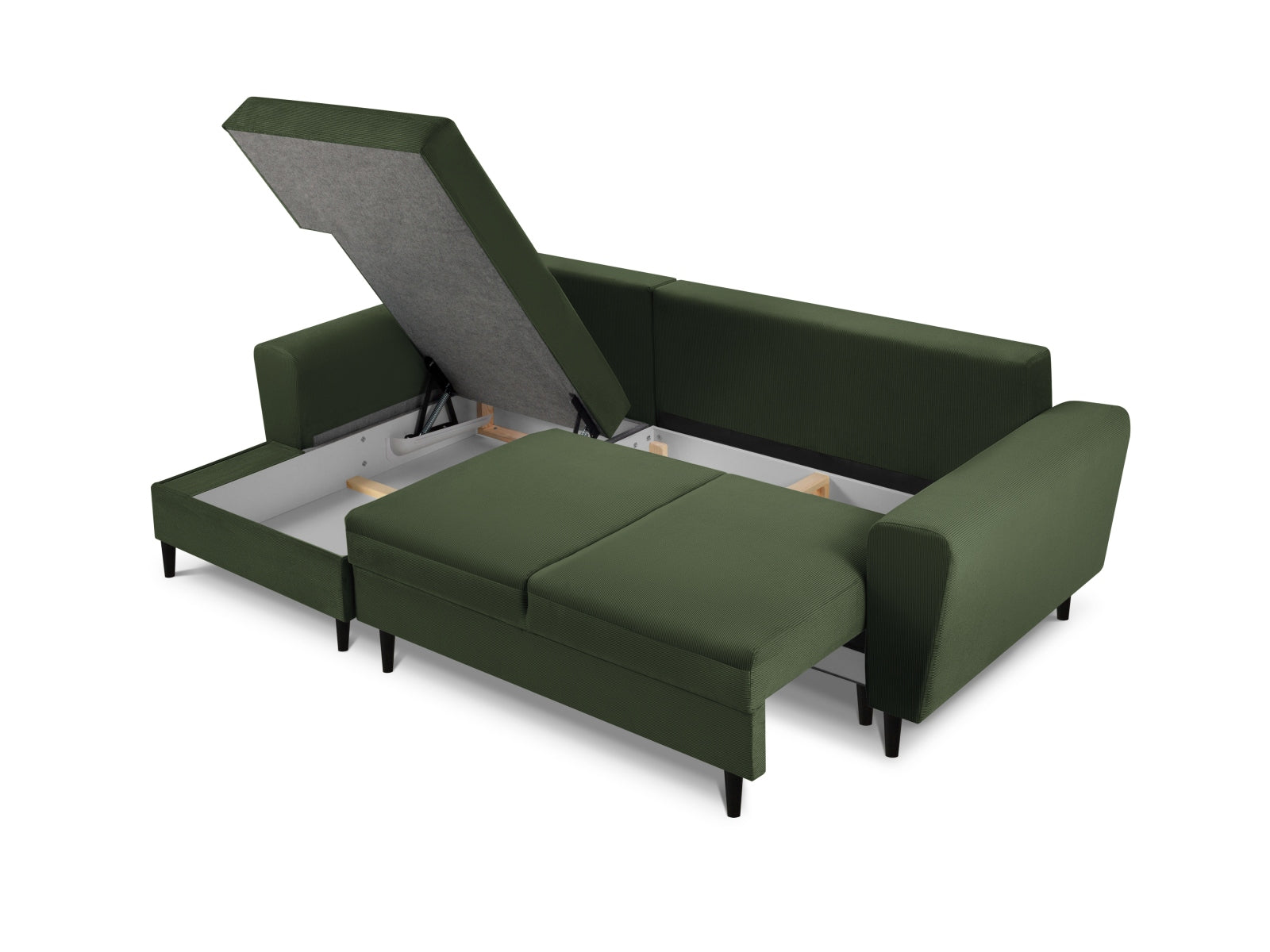 Entdecken Sie das elegante Kyoto Ecksofa links mit Schlaffunktion und Stauraum. Ideal für stilvolle Wohnräume und entspannte Nächte.