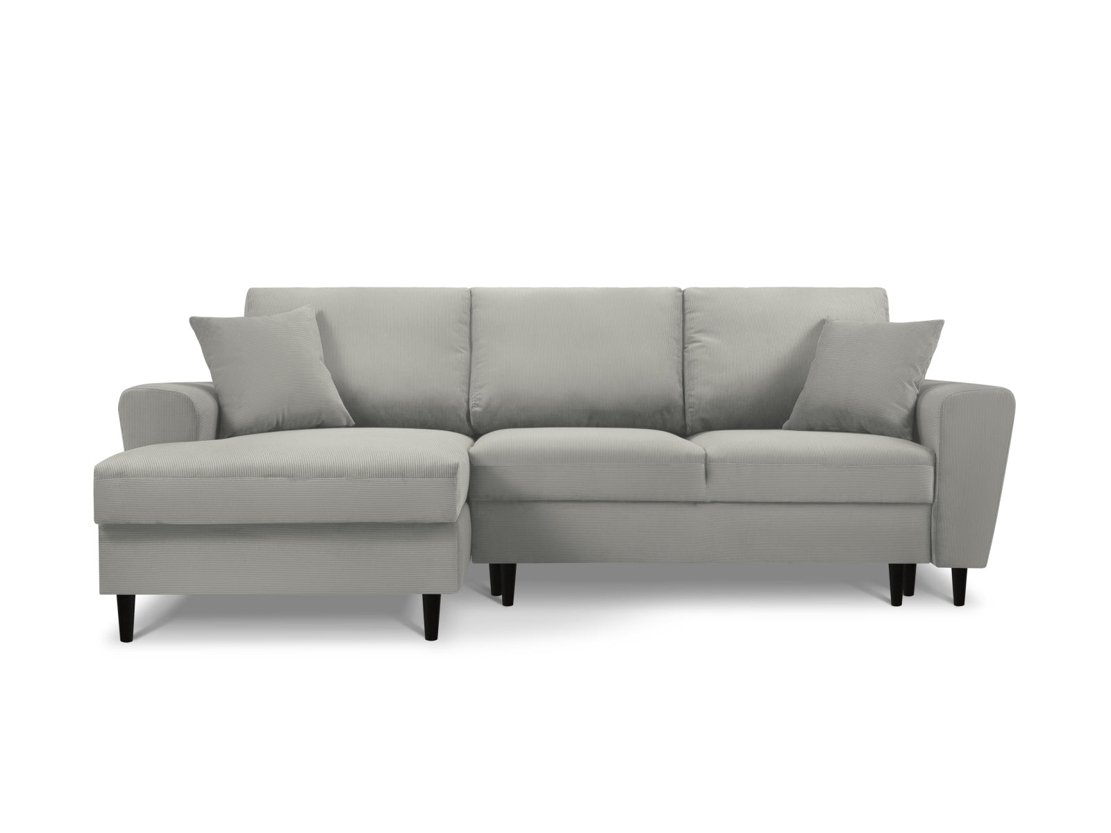 Stylisches Kyoto Ecksofa links in Light Grey-Fjord, 4-Sitzer mit Schlaffunktion und Stauraum, ideal für moderne Wohnräume.