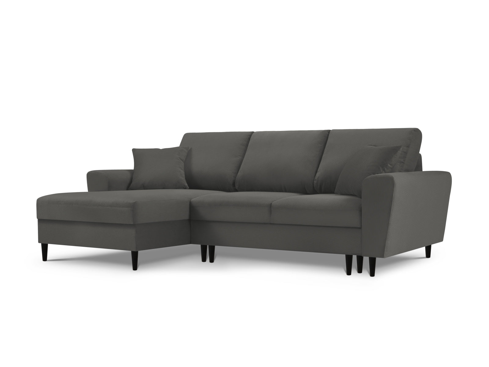Kyoto Ecksofa links mit Schlaffunktion und Stauraumbox 4 Sitzer 145cm in Grey präsentiert im Onlineshop von KAQTU Design AG. Ecksofa links ist von Cosmopolitan Design