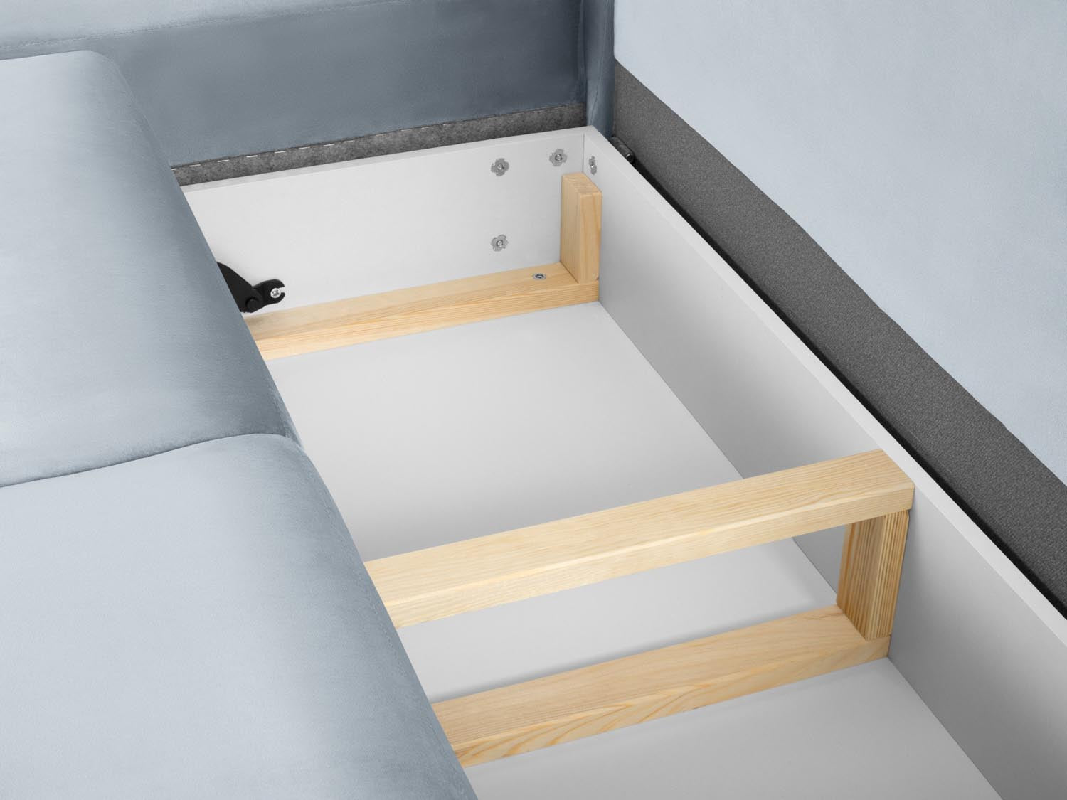 Erleben Sie das Kyoto Velour Ecksofa links: elegantes 5-Sitzer Sofa mit Schlaffunktion und Stauraum, ideal für modernes Wohnen!