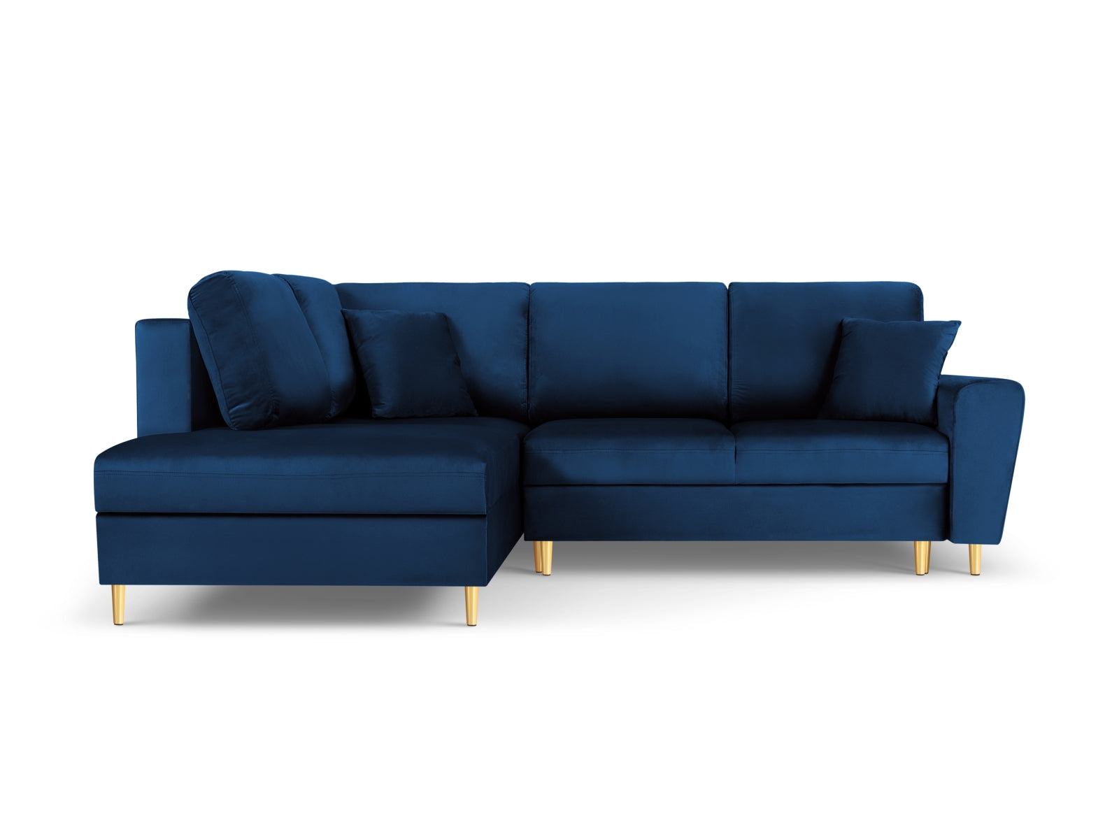Erleben Sie das Kyoto Velour Ecksofa links: elegantes 5-Sitzer Sofa mit Schlaffunktion und Stauraum, ideal für modernes Wohnen!