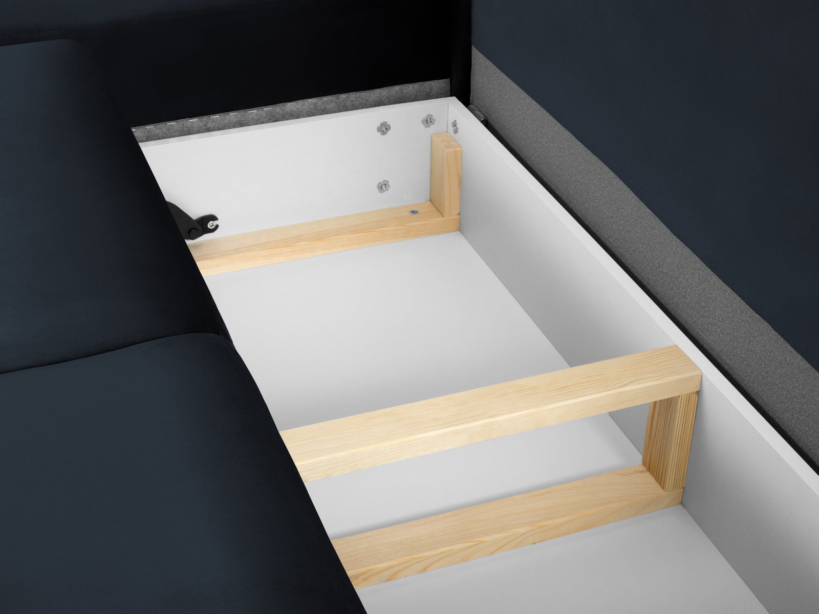 Erleben Sie das Kyoto Velour Ecksofa links: elegantes 5-Sitzer Sofa mit Schlaffunktion und Stauraum, ideal für modernes Wohnen!