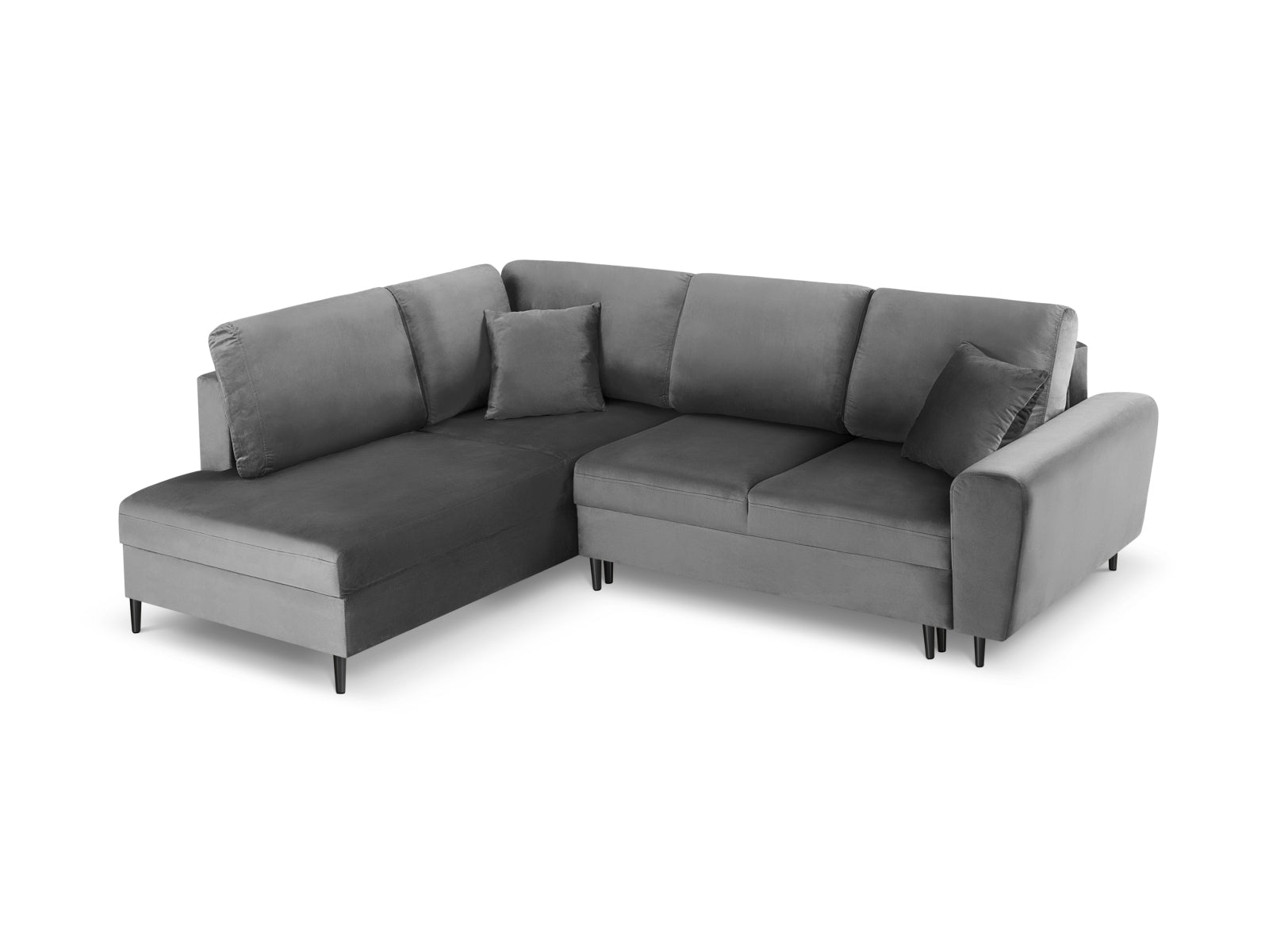 Entdecken Sie das Kyoto Velour Ecksofa links: stilvolles 5-Sitzer Sofa mit praktischer Schlaffunktion und Stauraumbox für Ihr Zuhause!