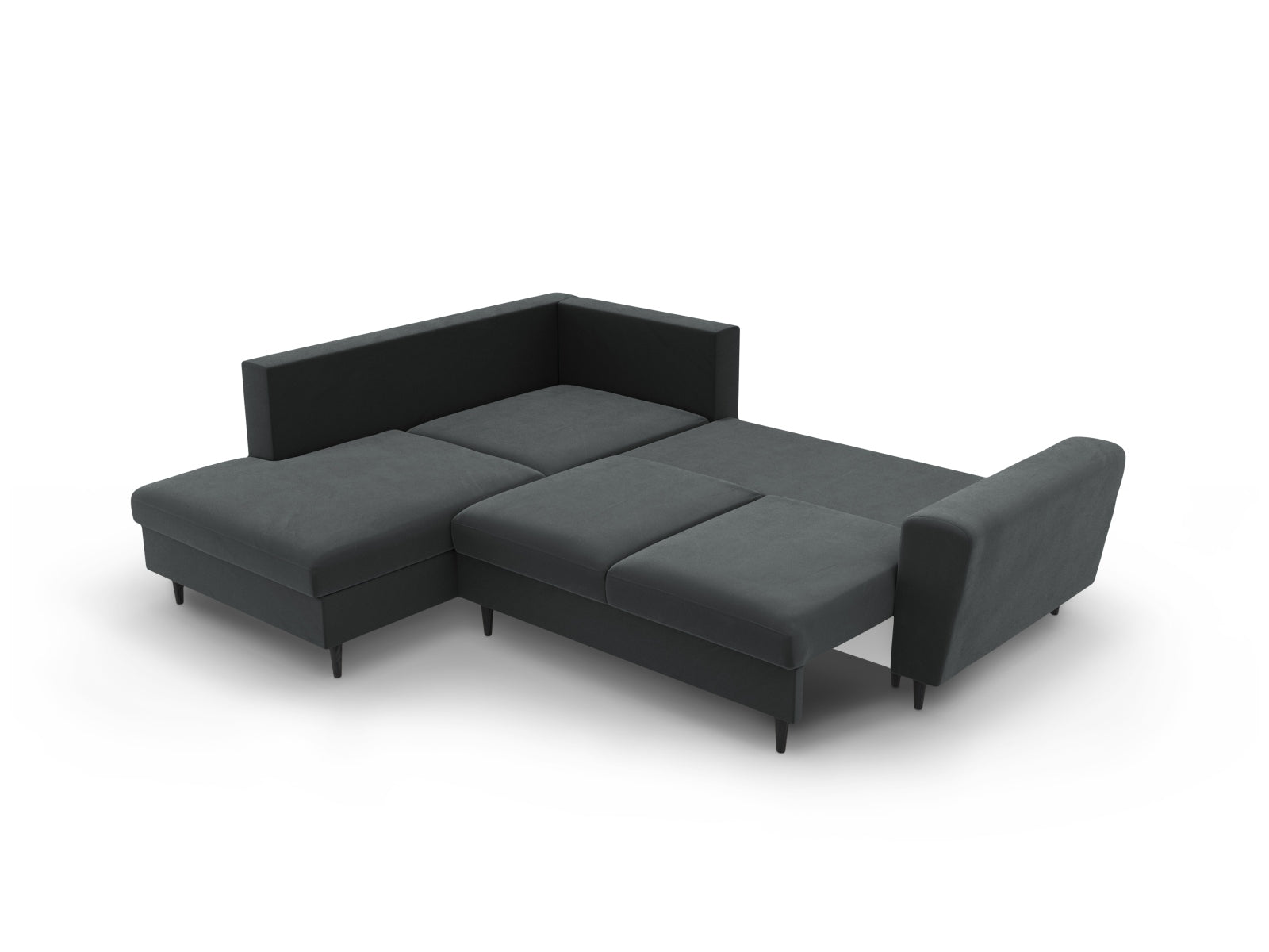 Entdecken Sie das Kyoto Velour Ecksofa links: stilvolles 5-Sitzer Sofa mit praktischer Schlaffunktion und Stauraumbox für Ihr Zuhause!