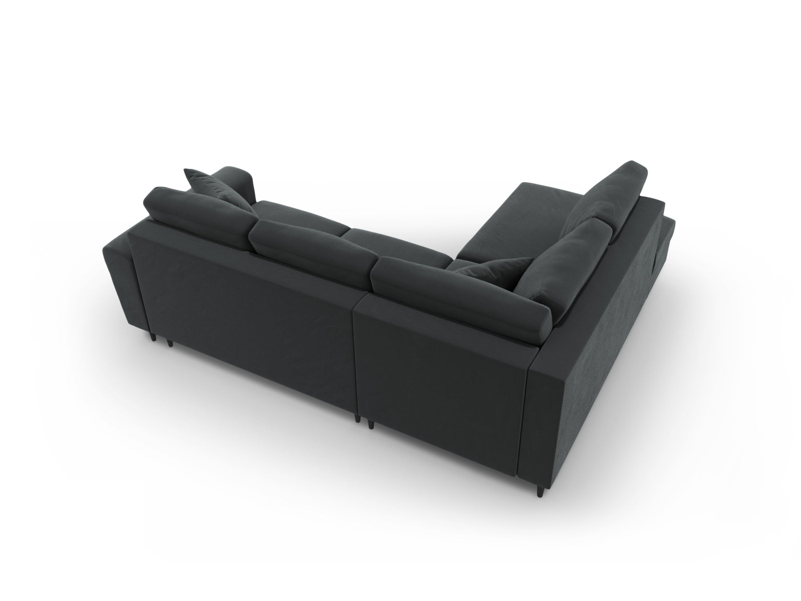 Erleben Sie das Kyoto Velour Ecksofa links: elegantes 5-Sitzer Sofa mit Schlaffunktion und Stauraum, ideal für modernes Wohnen!