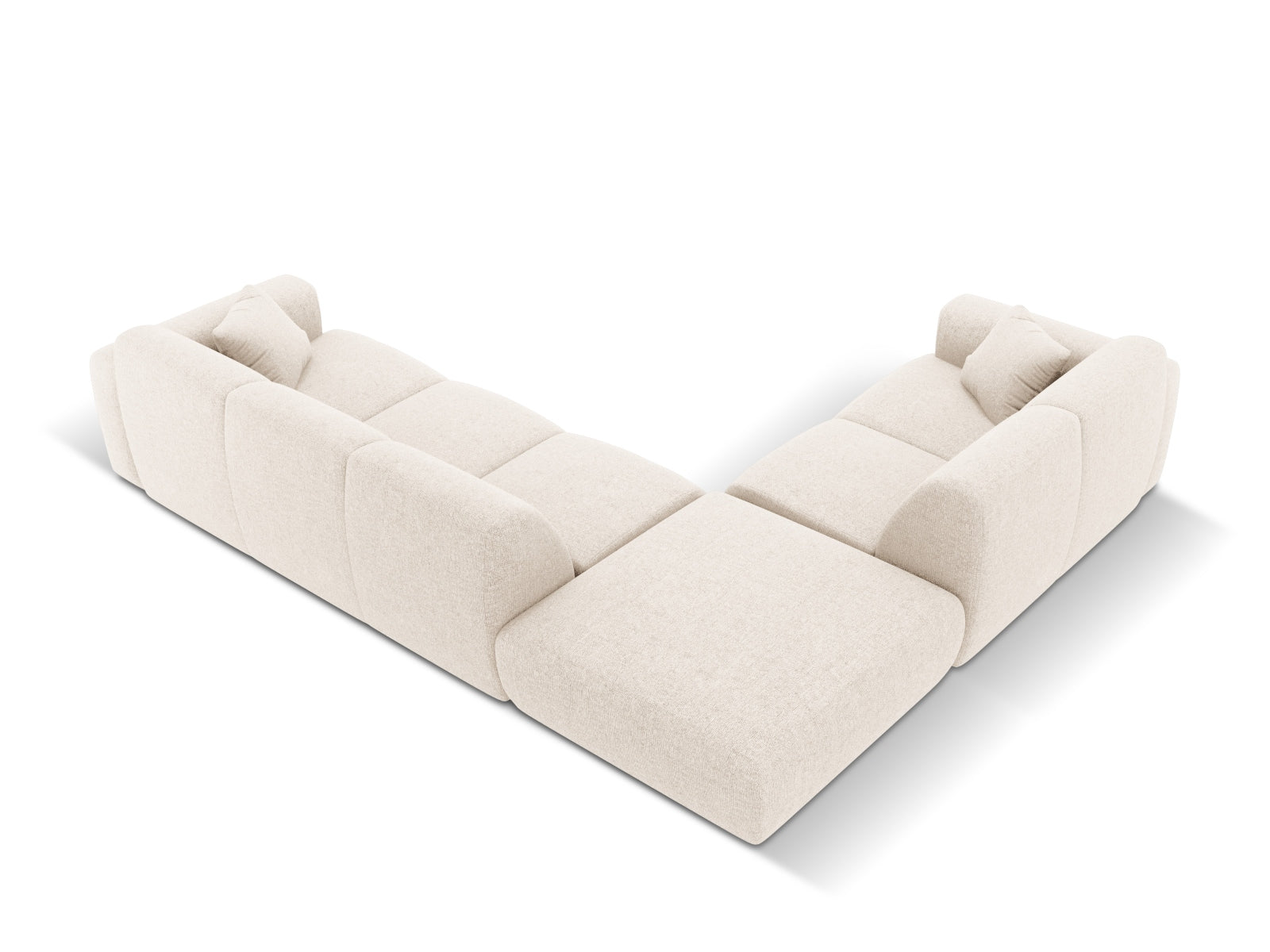 Modernes Nolio Ecksofa links in zartem Beige, großzügiger 4-Sitzer mit 250 cm, ideal für gemütliche und stilvolle Wohnräume von Cosmopolitan Design.
