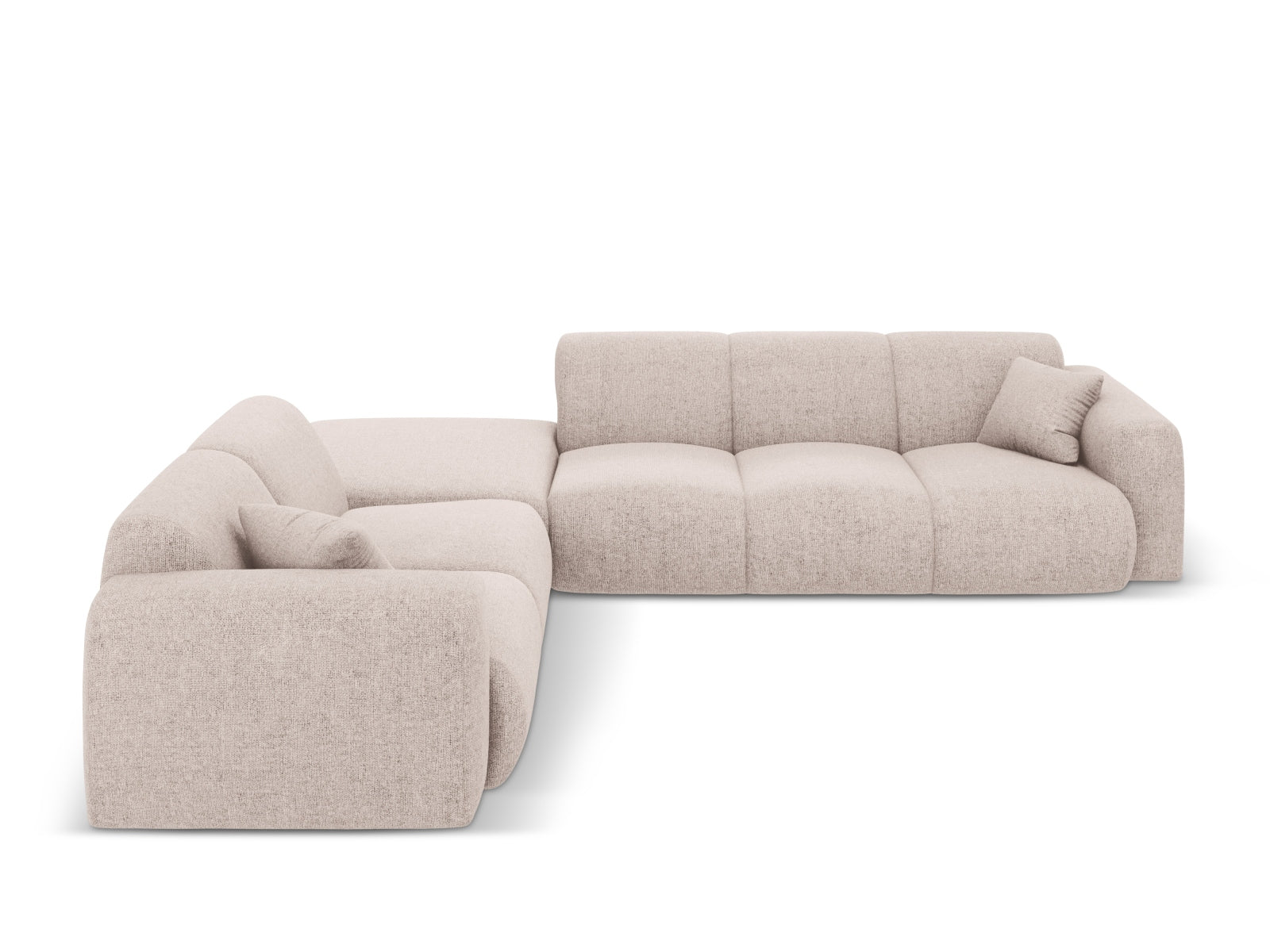 Beige Nolio Ecksofa links, großzügiger 4-Sitzer mit 250 cm, elegantes und modernes Design von Cosmopolitan für stilvolle Wohnräume.