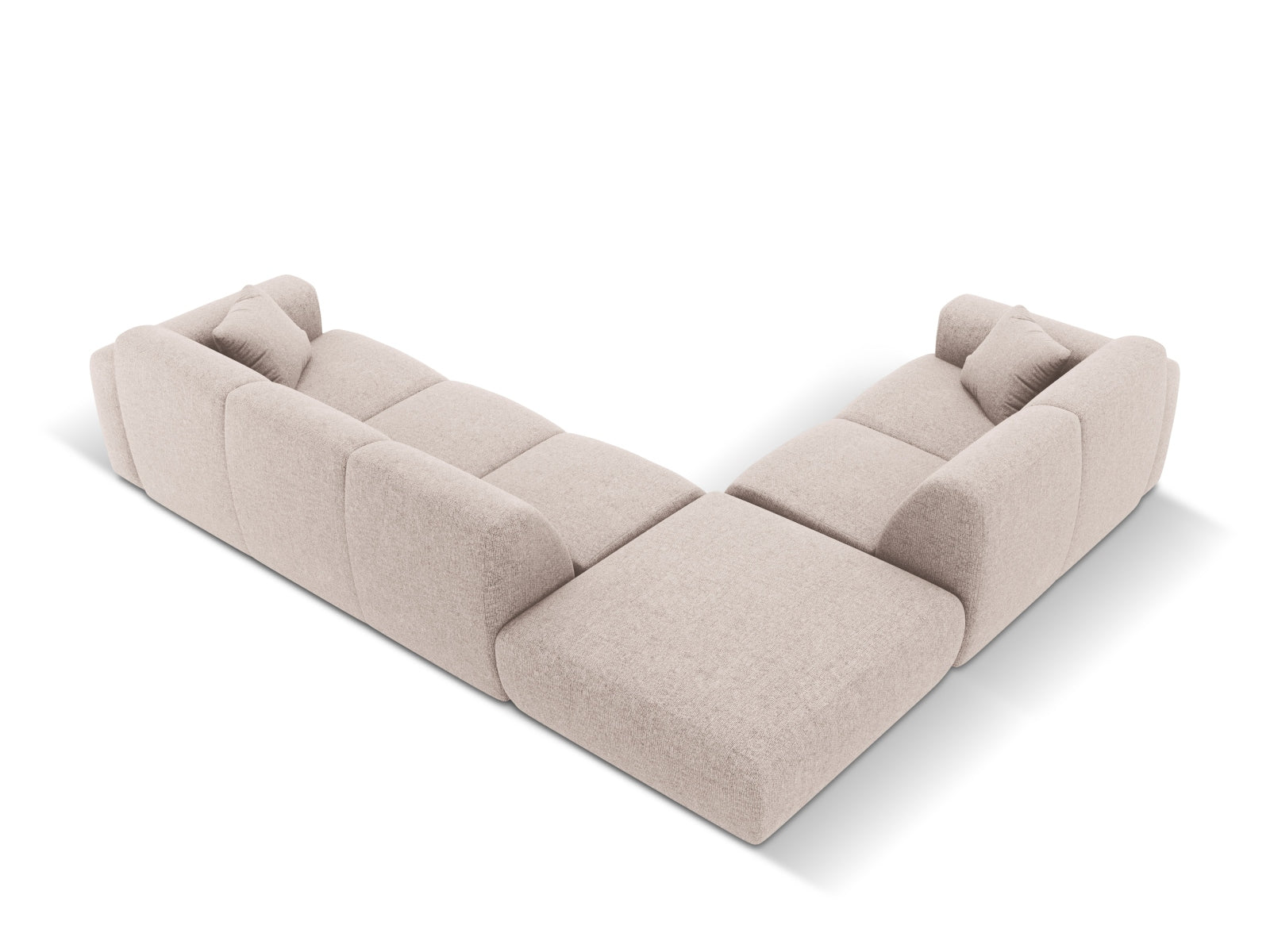 Beige Nolio Ecksofa links, 4-Sitzer mit 250 cm, stilvolles und modernes Möbelstück von Cosmopolitan Design für einladende Wohnbereiche.