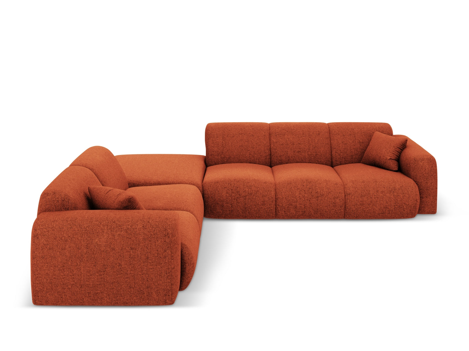 Elegantes Nolio Ecksofa links in warmem Terracotta, 4-Sitzer, 250 cm, perfekt für stilvolle Wohnzimmer, angeboten von Cosmopolitan Design.